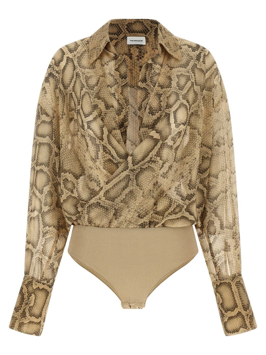The Andamane Beige Polyester Bodysuit