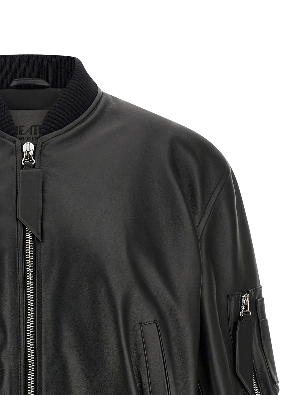 The Attico Black Lamb Leather Leather Jacket