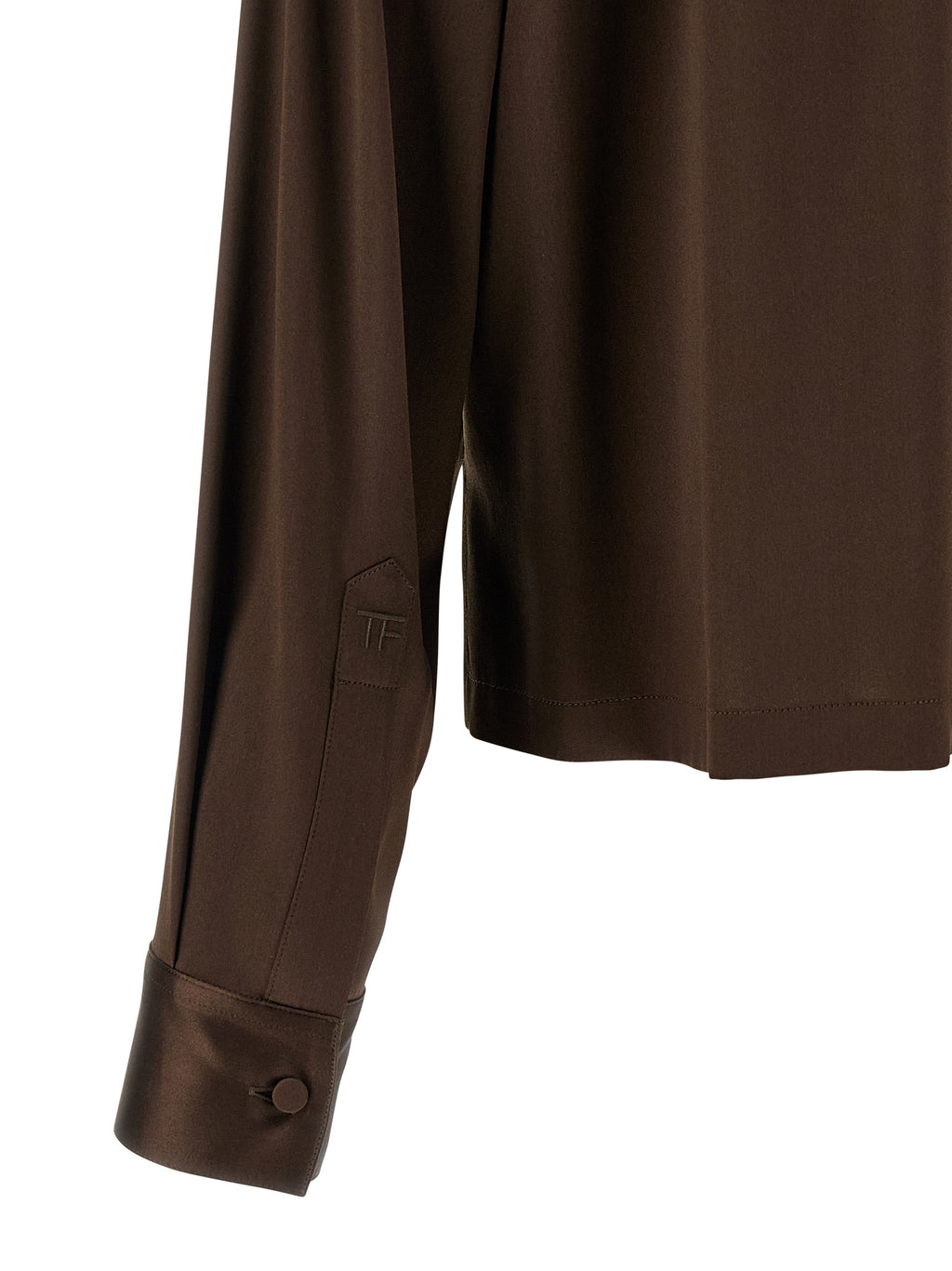Tom Ford Brown Silk Polo Shirt