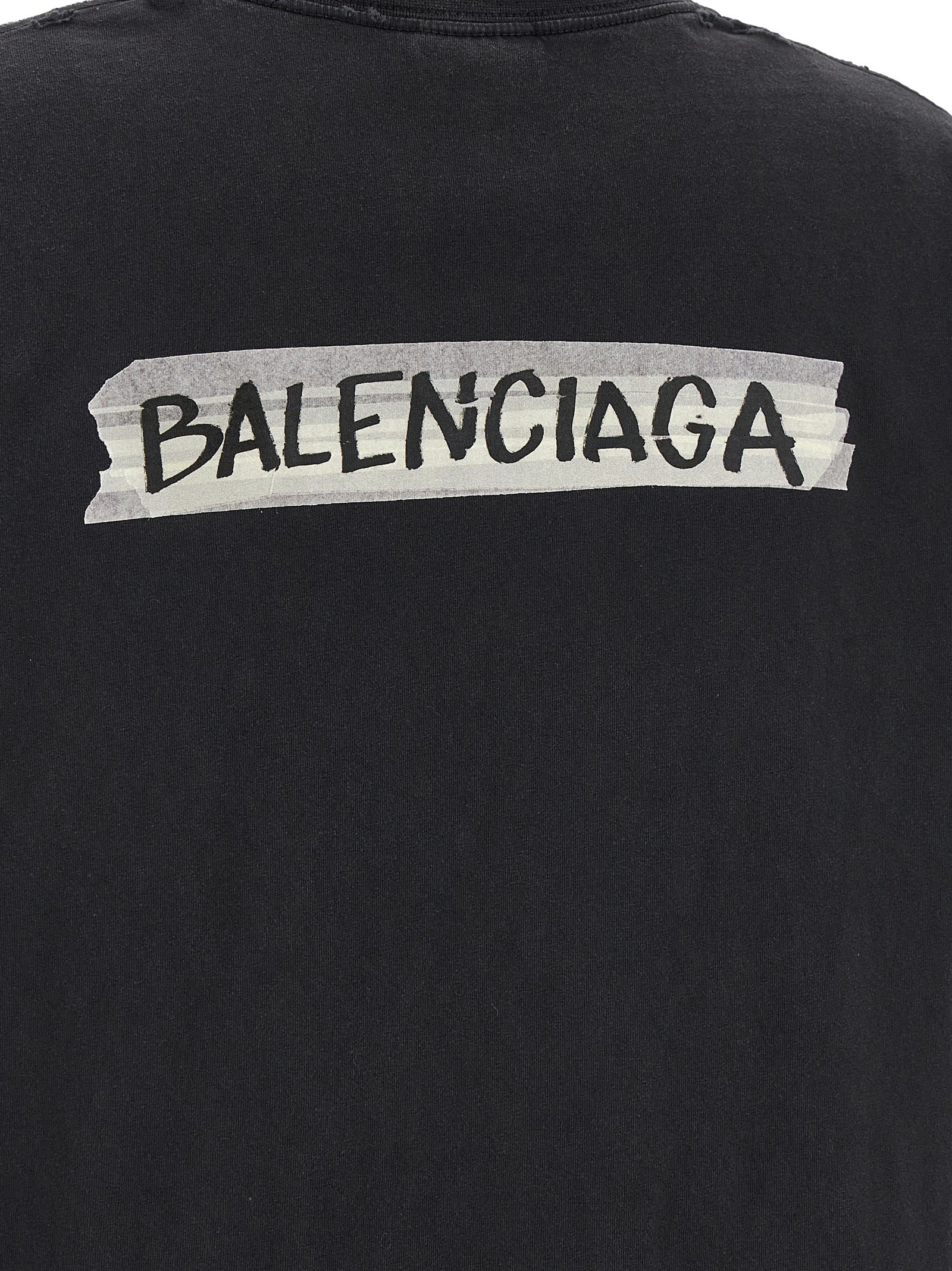 Balenciaga Black Cotton T-Shirt