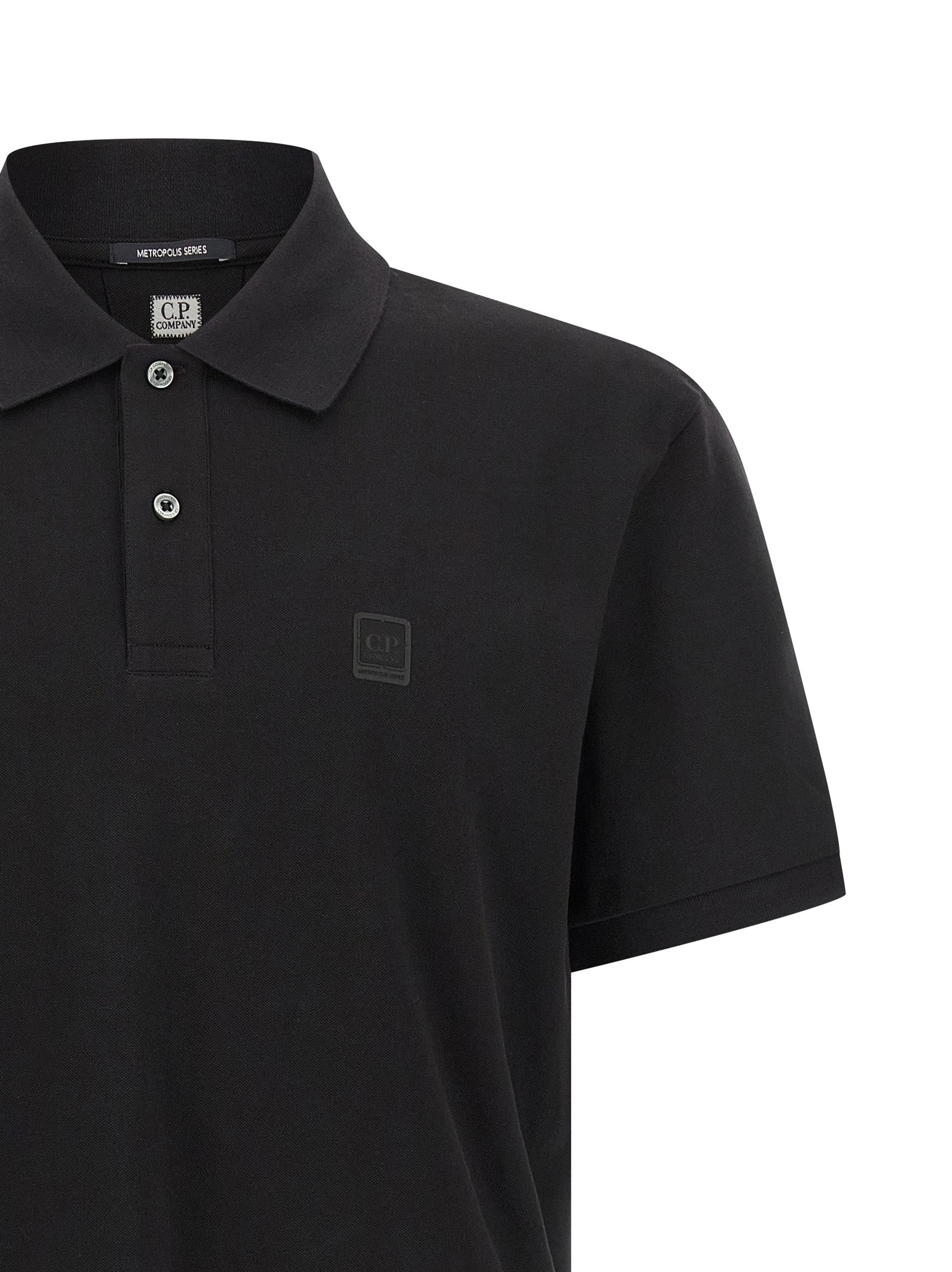C.P. Company Black Cotton Polo Shirt