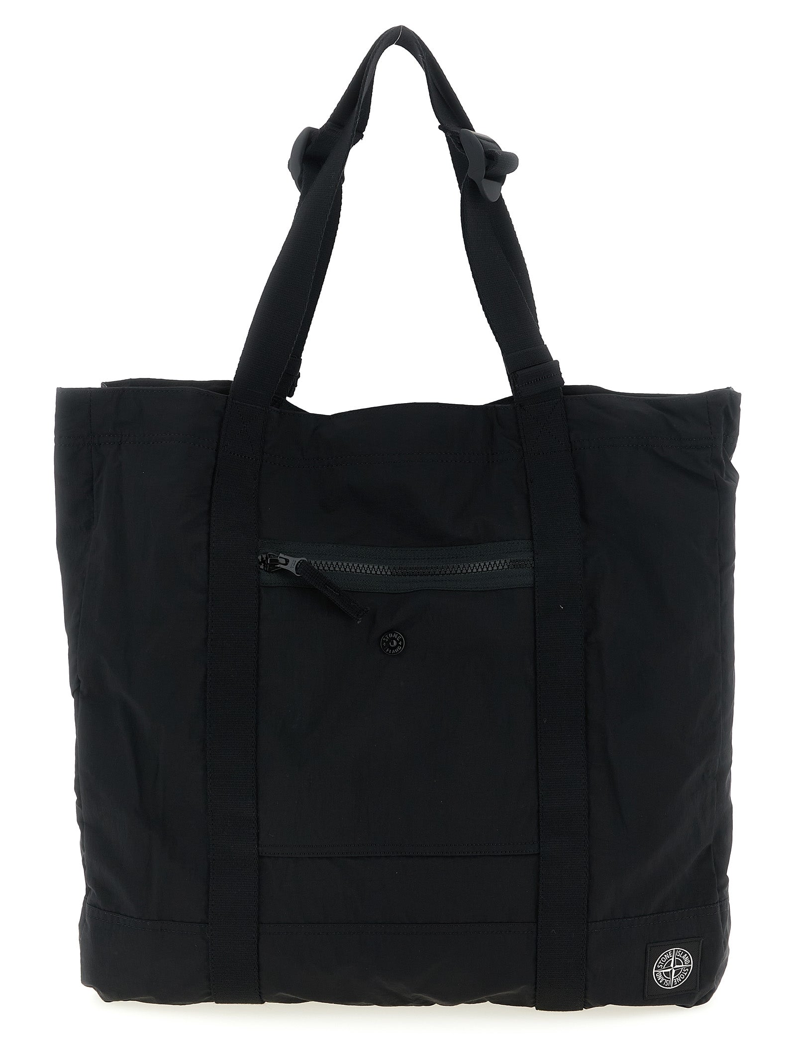 Stone Island Black Polyamide Tote Bag