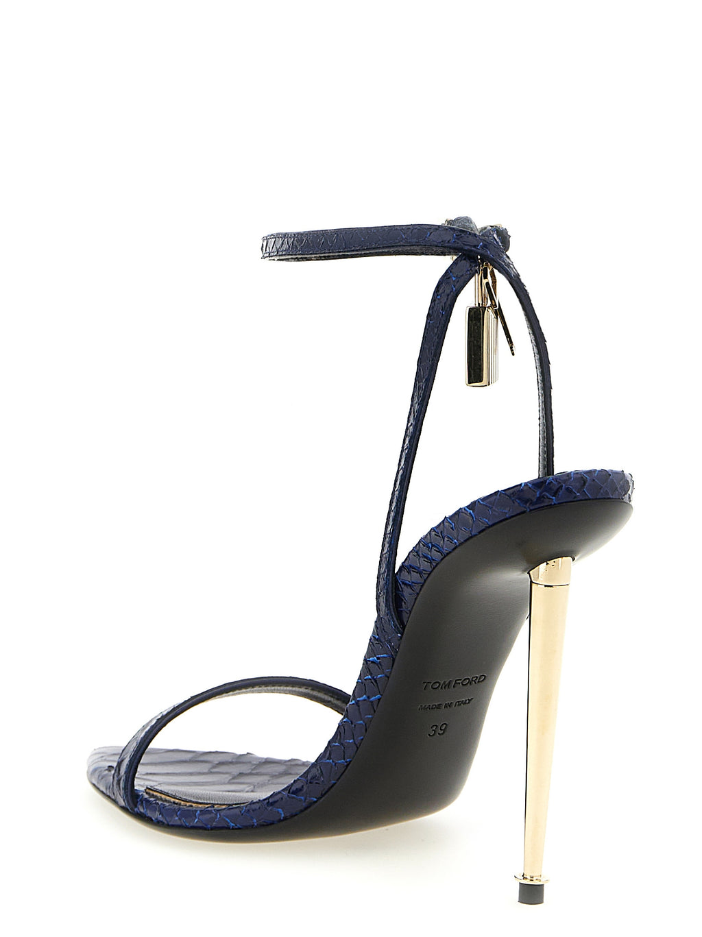 Tom Ford Blue Calfskin Stiletto Heel Sandals