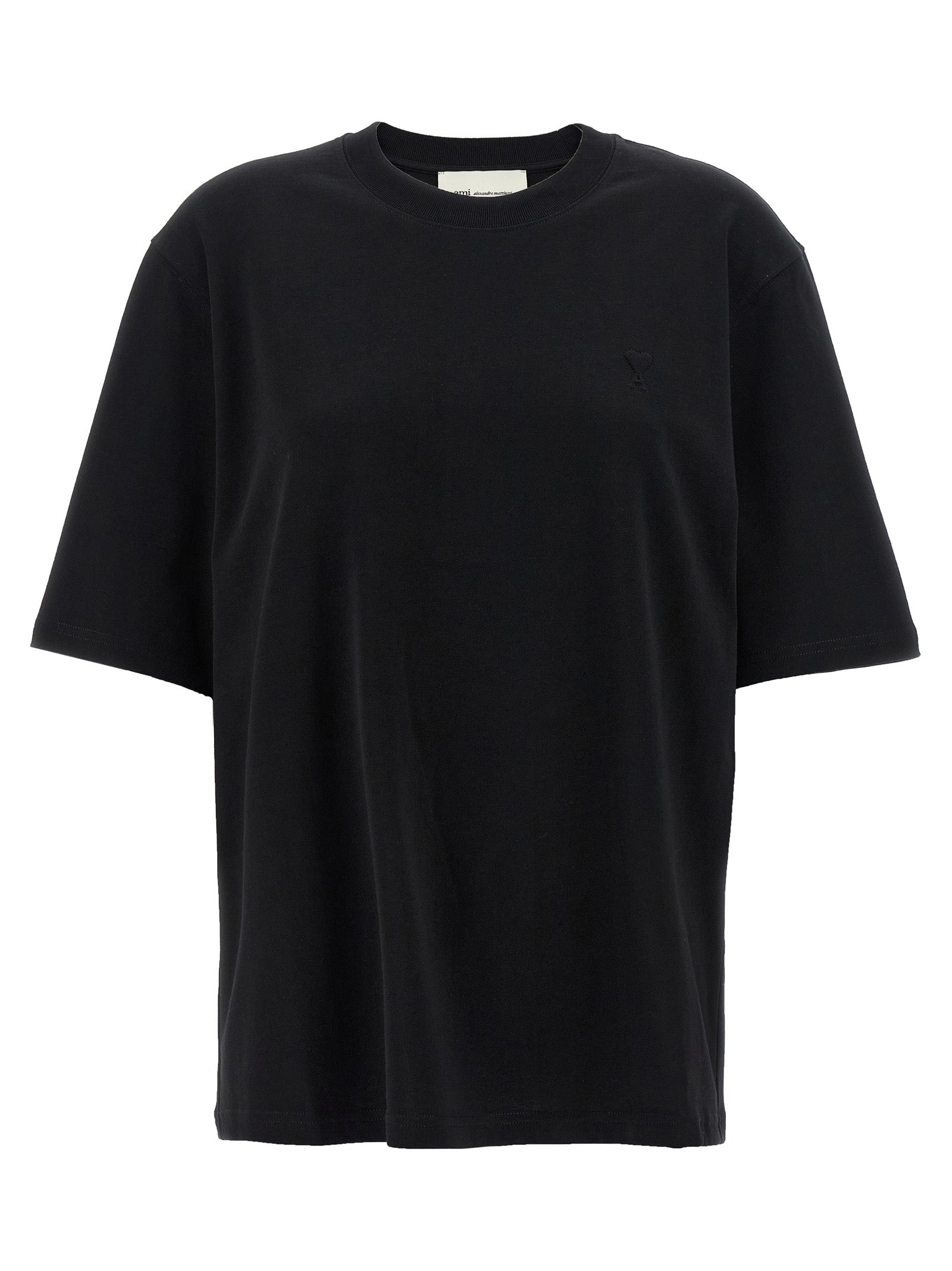 Ami Paris Black Cotton T-Shirt