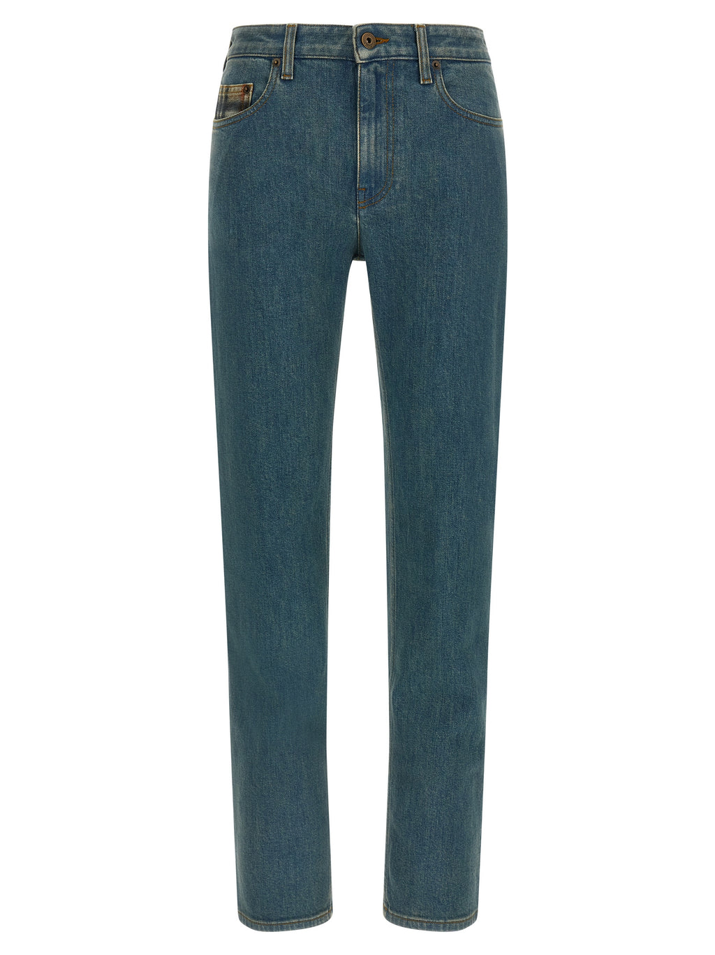 Burberry Blue Cotton Straight-Leg Jeans