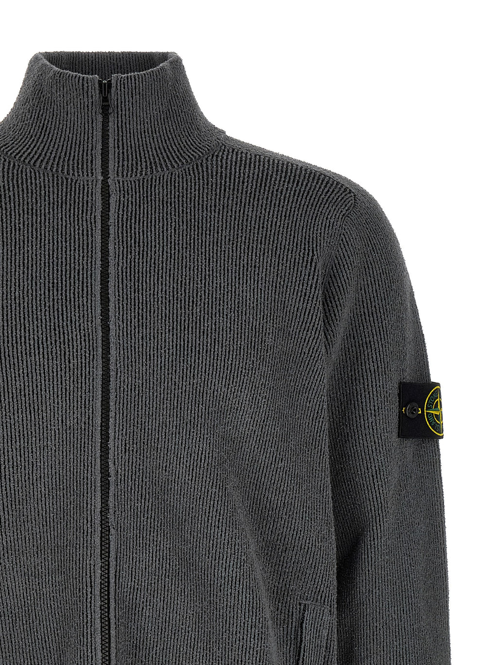 Stone Island Gray Cotton Cardigan