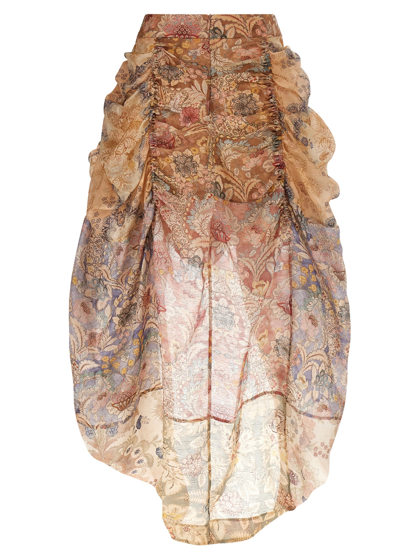 Zimmermann Multicolor Linen Midi Skirt