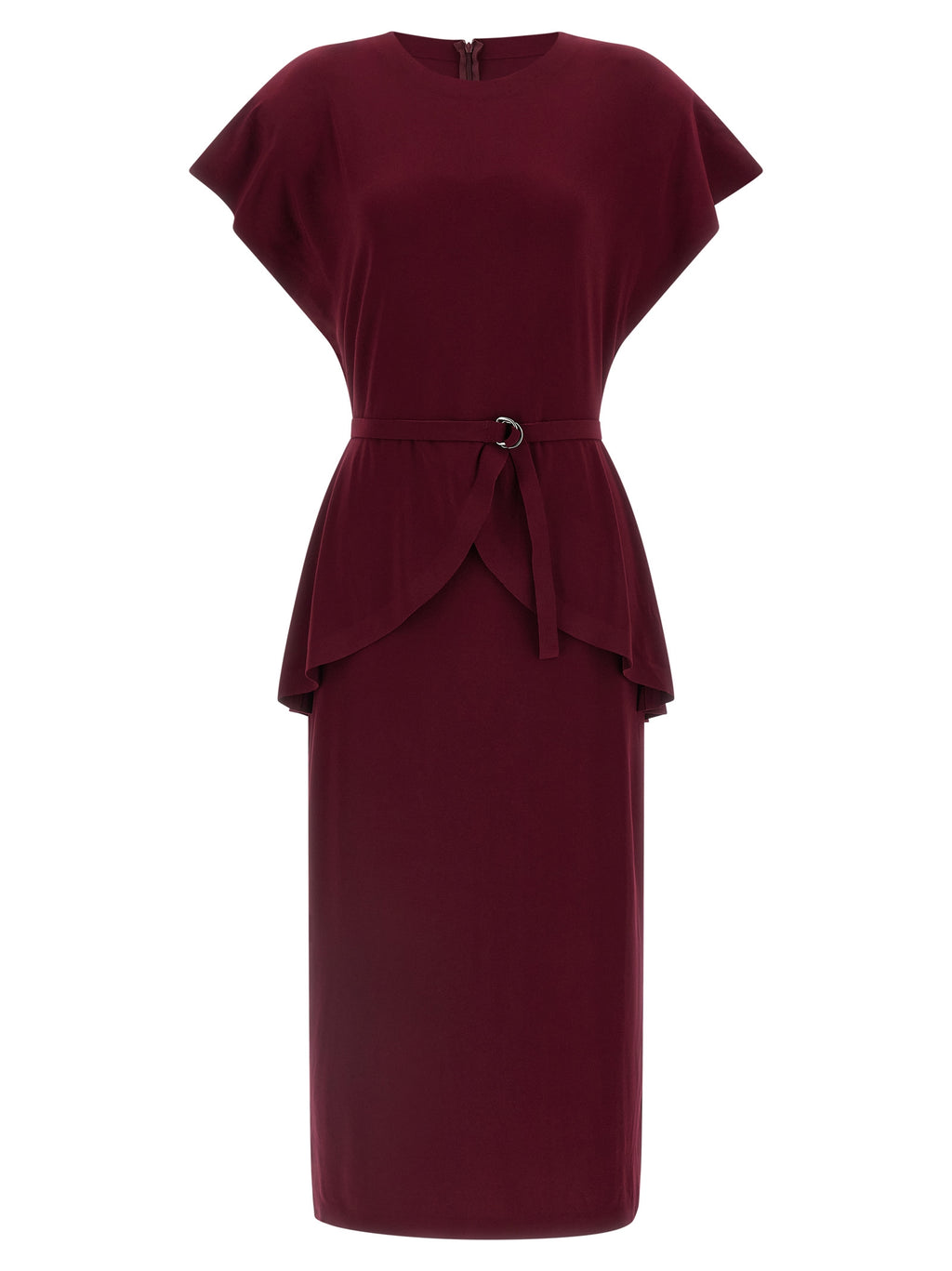 Norma Kamali Bordeaux Polyester Midi Dress