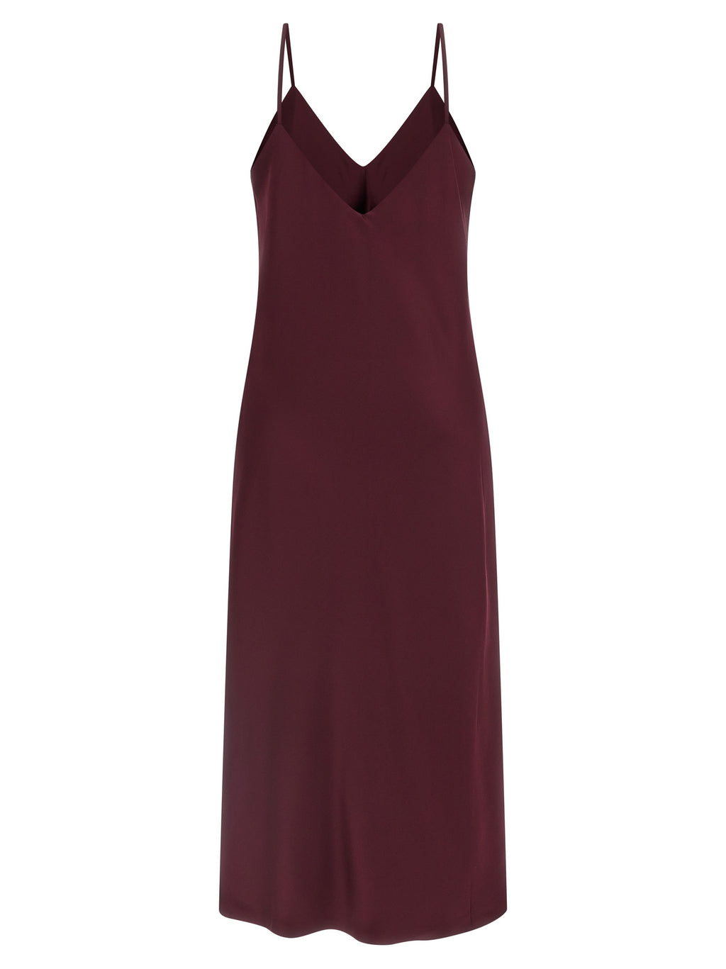 Norma Kamali Bordeaux Polyester Midi Dress