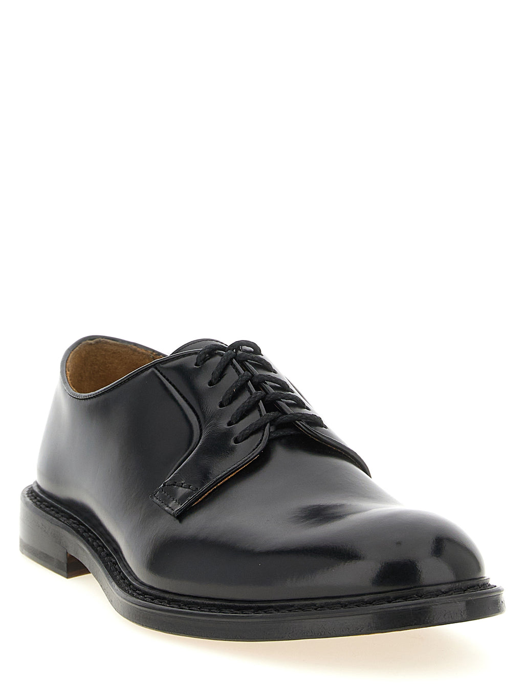Doucal's Black Calfskin Oxfords And Derbies