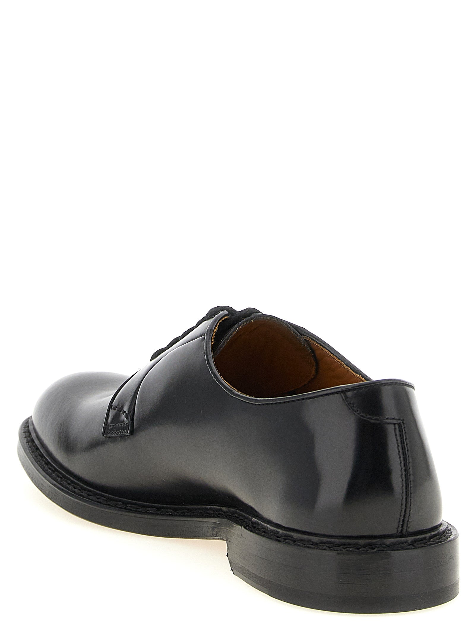 Doucal's Black Calfskin Oxfords And Derbies
