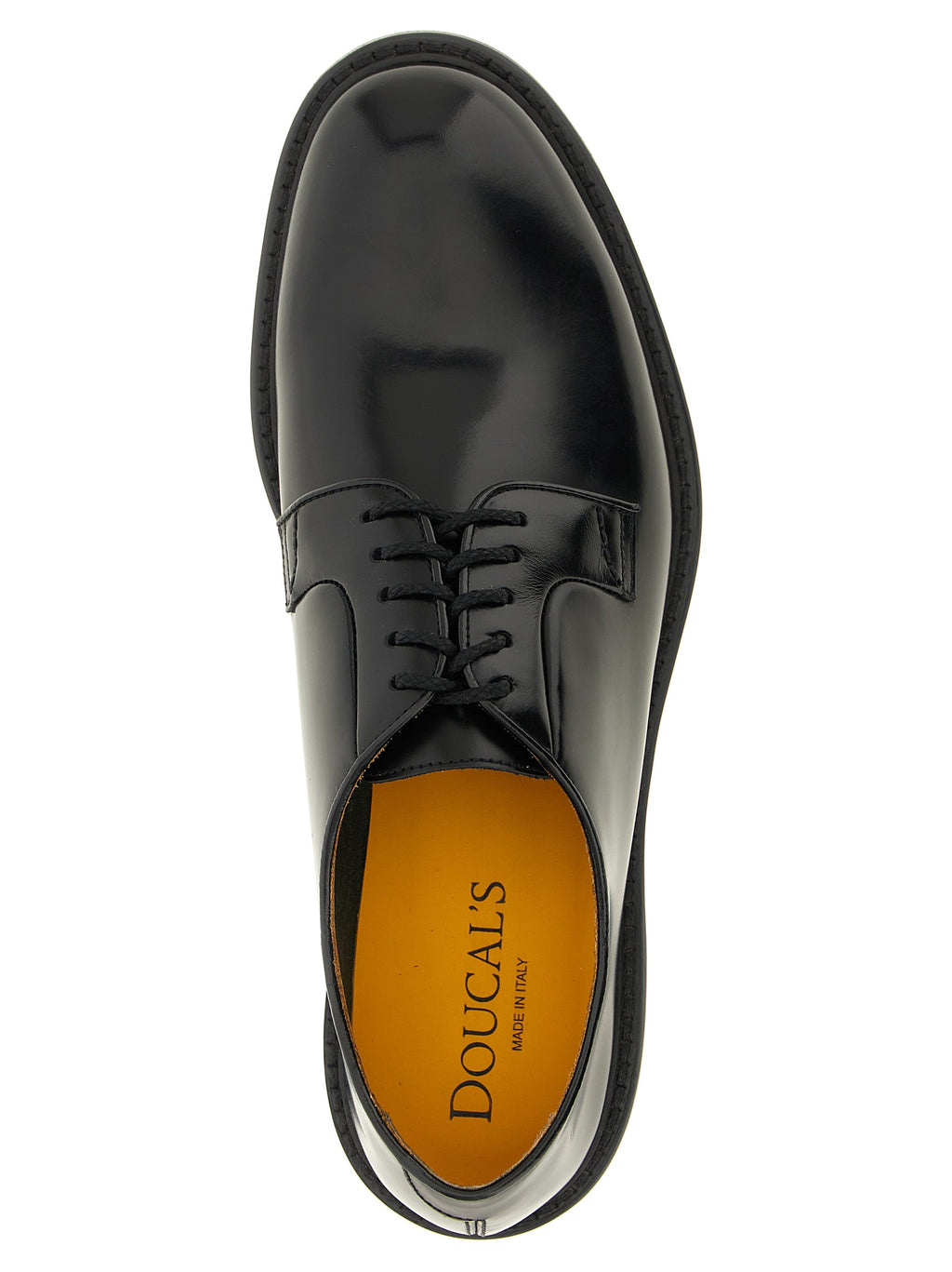 Doucal's Black Calfskin Oxfords And Derbies