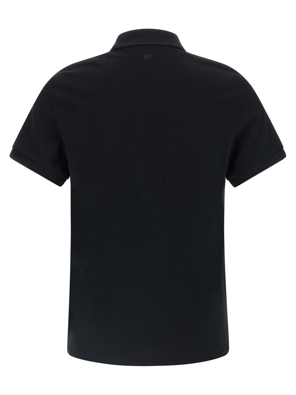 Ami Paris Black Cotton Polo Shirt