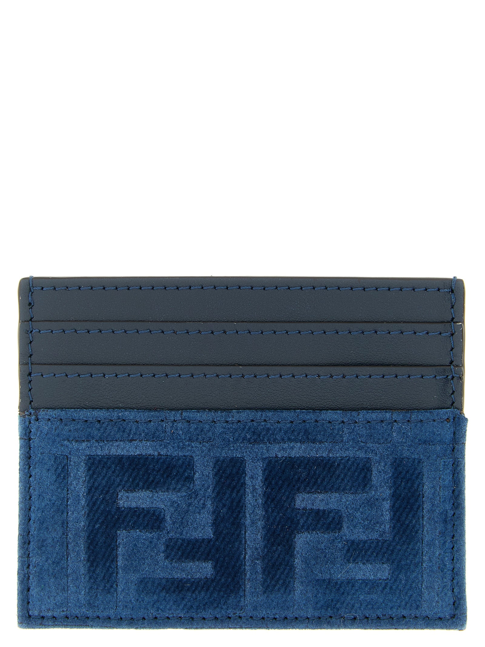Fendi Blue Cotton Cardholder