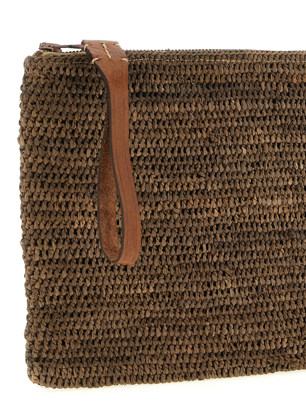 Ibeliv Brown Raffia Clutch Bag