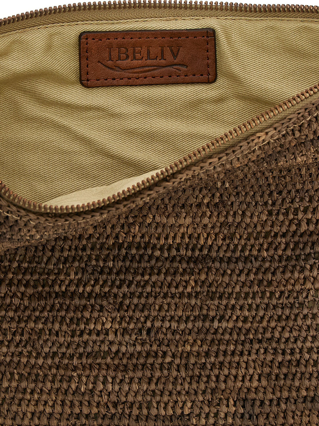 Ibeliv Brown Raffia Clutch Bag