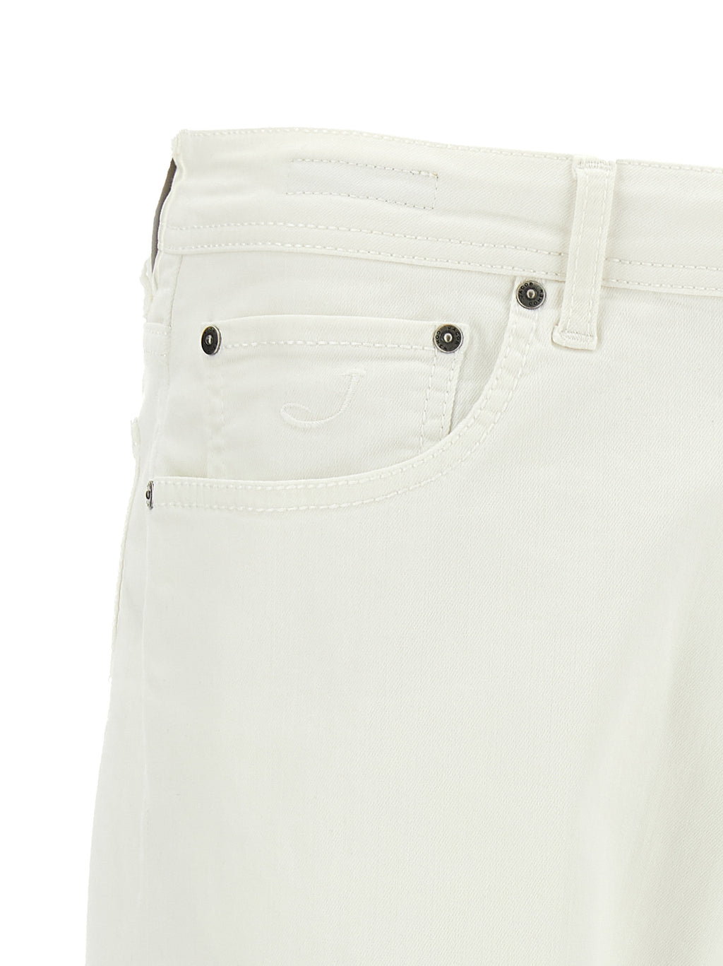 Jacob Cohen White Cotton Straight-Leg Jeans