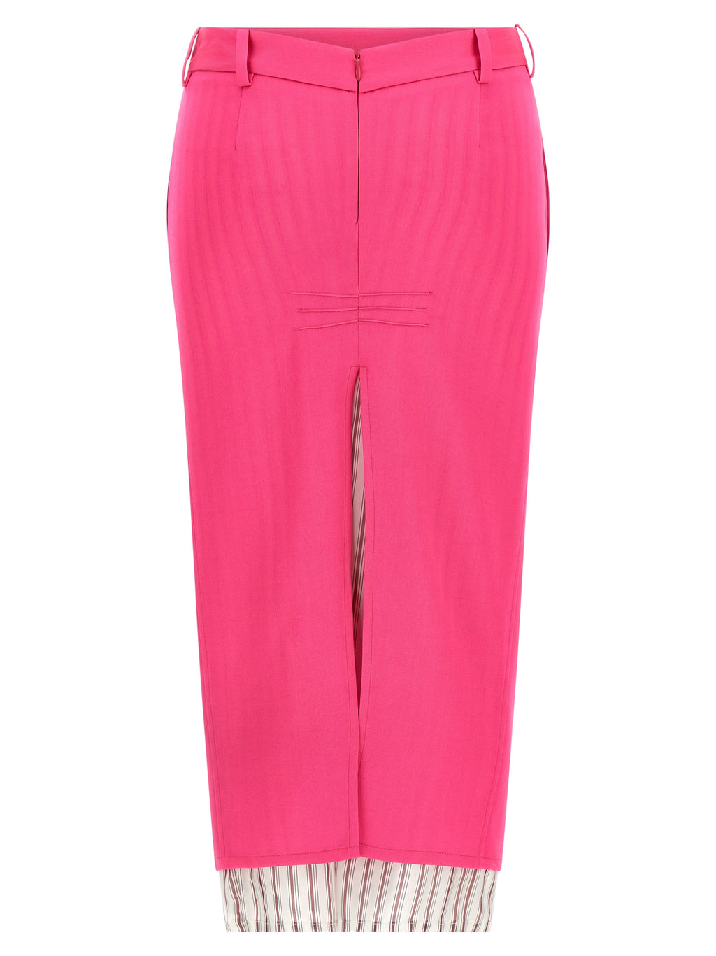 The Attico Fuchsia Virgin Wool Midi Skirt
