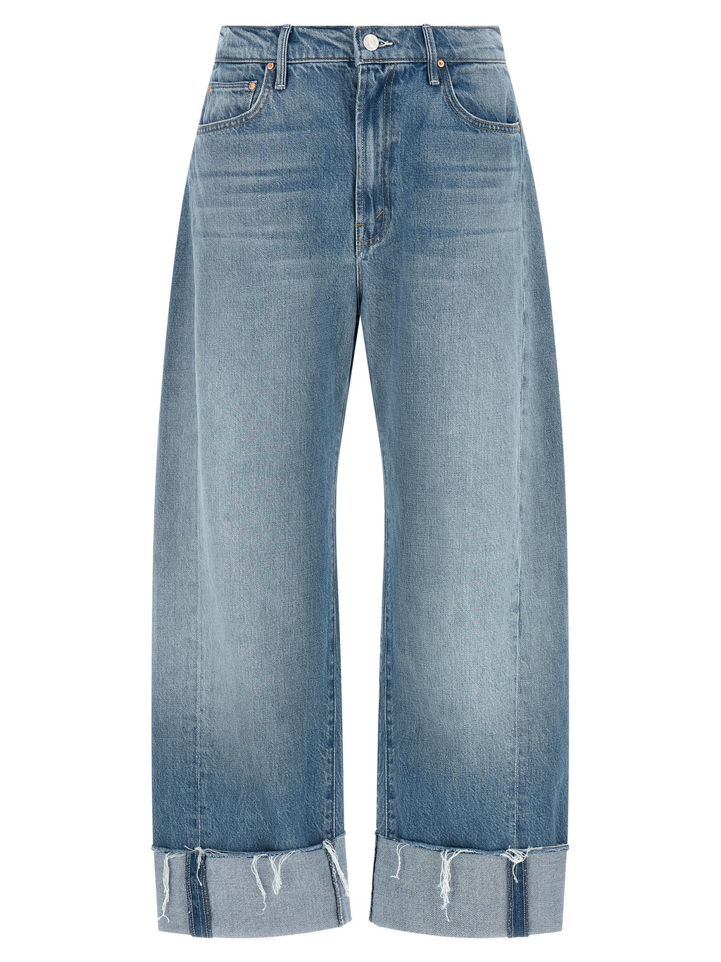 Mother Denim Blue Cotton Cropped Jeans