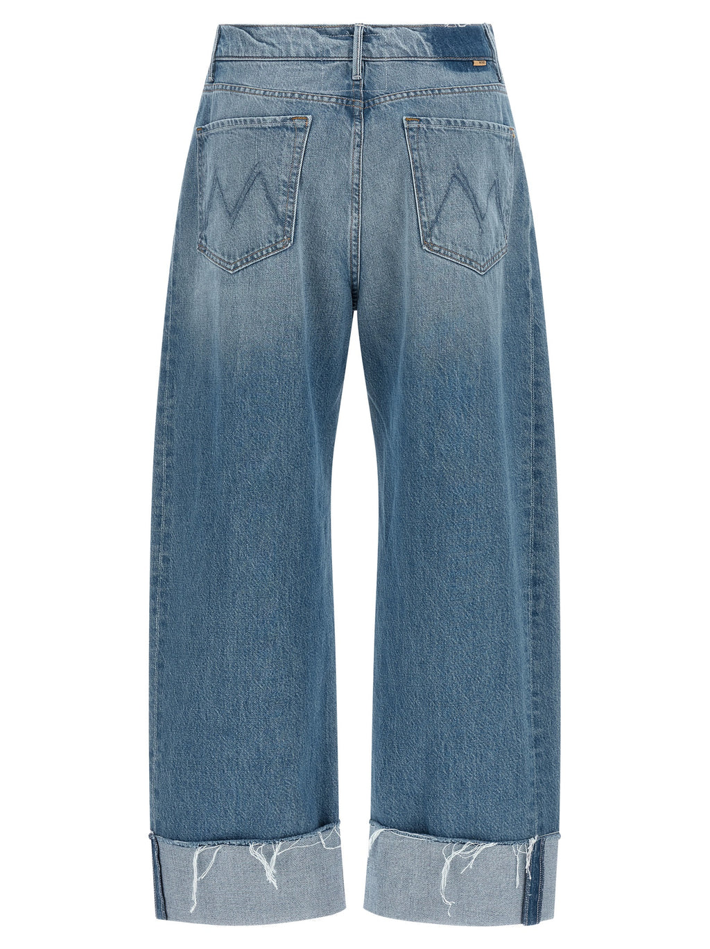 Mother Denim Blue Cotton Cropped Jeans