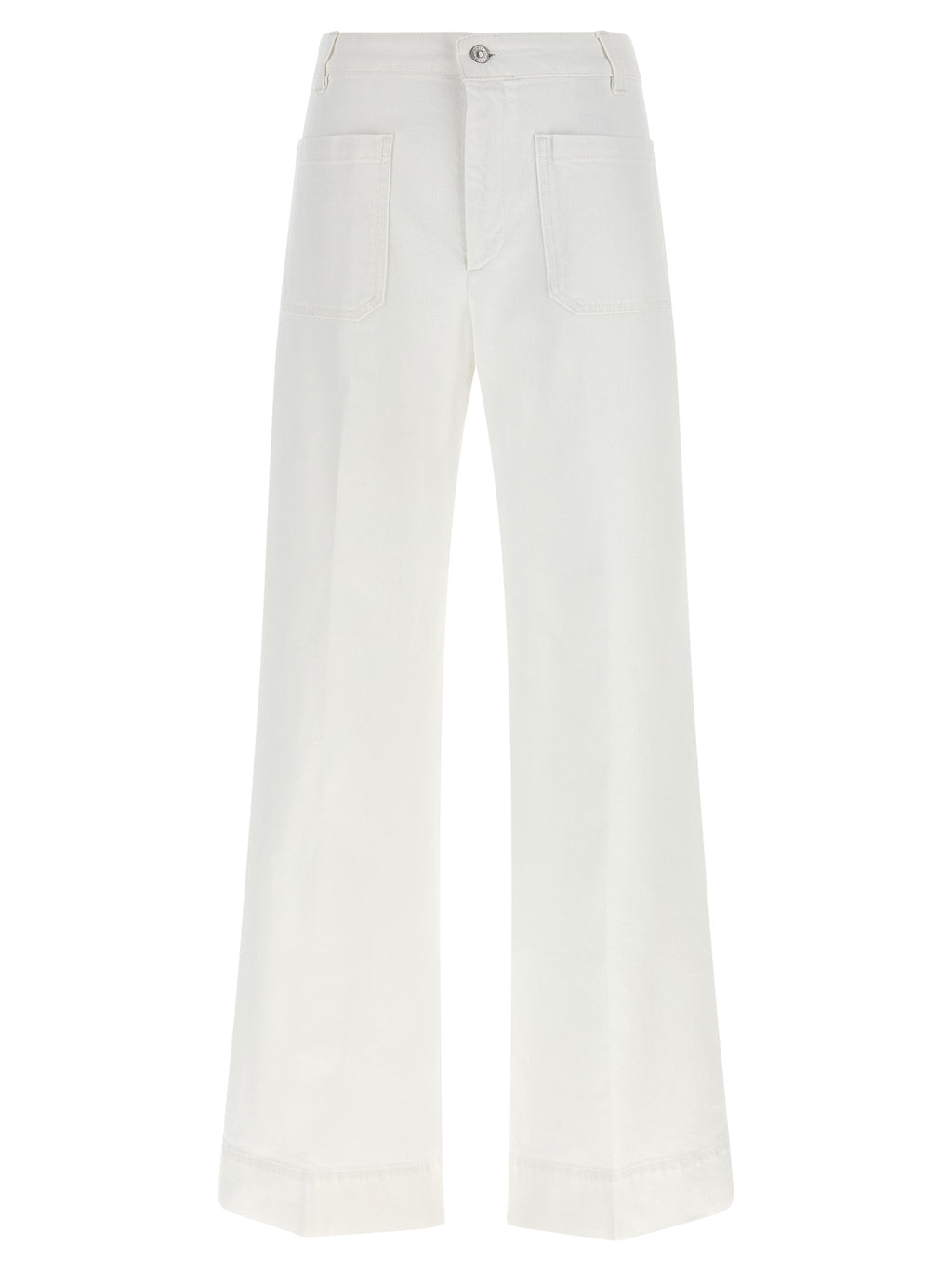 Victoria Beckham White Cotton Flared Jeans