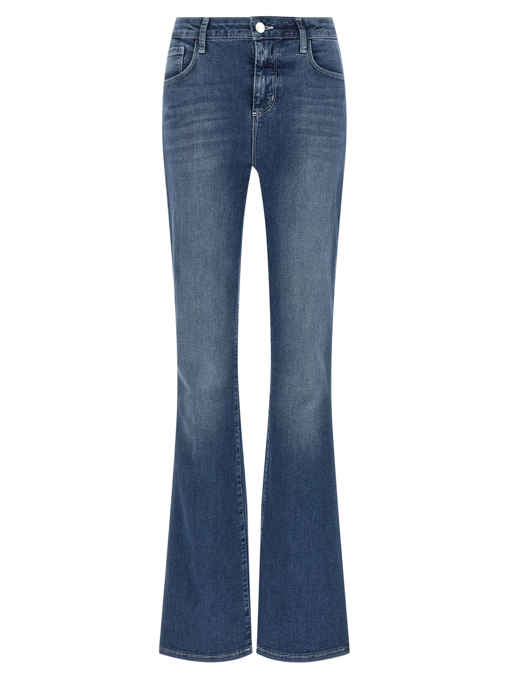 L'Agence Blue Cotton Flared Jeans