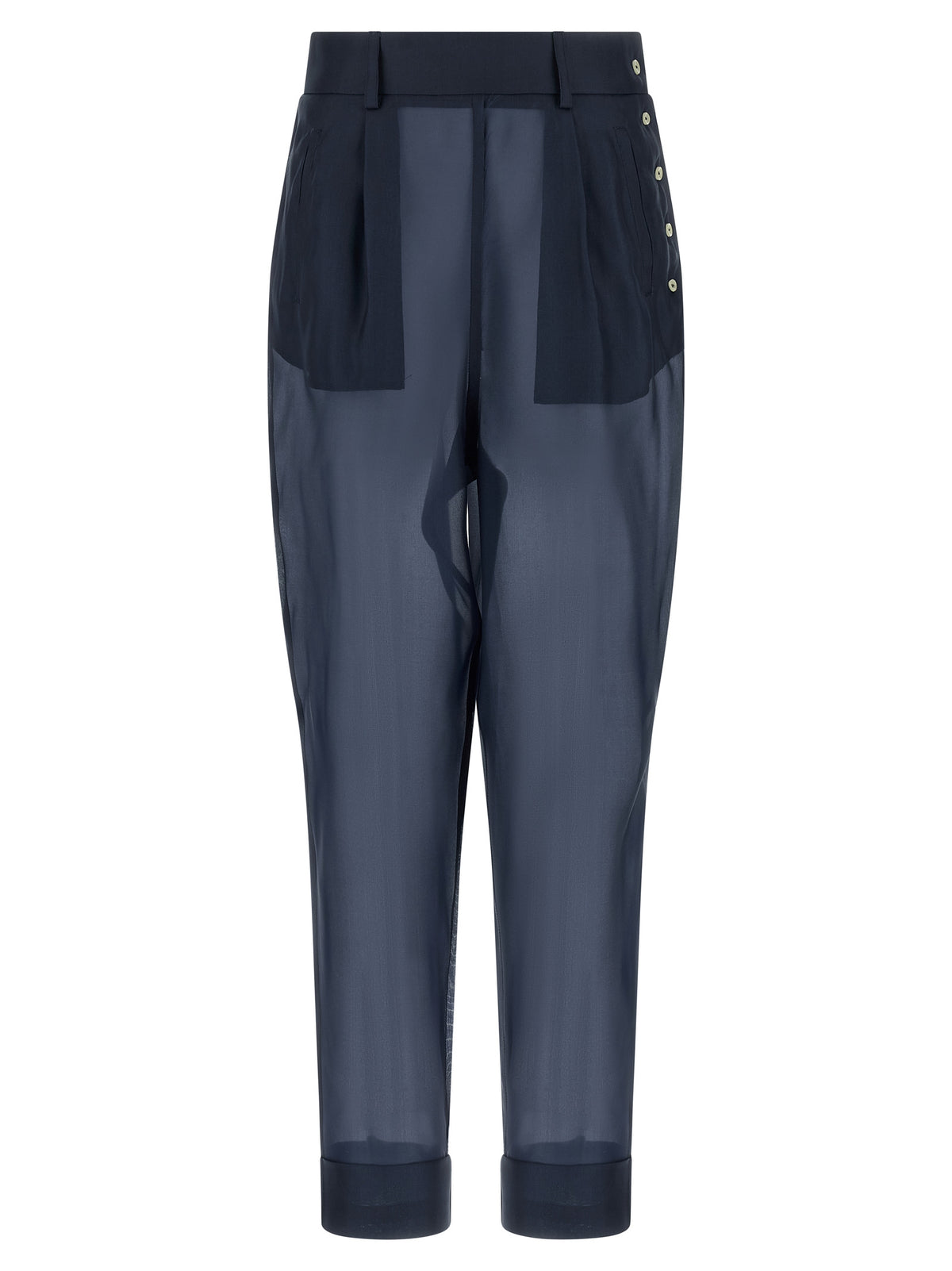MAISON JEJIA Blue Silk Casual Pants