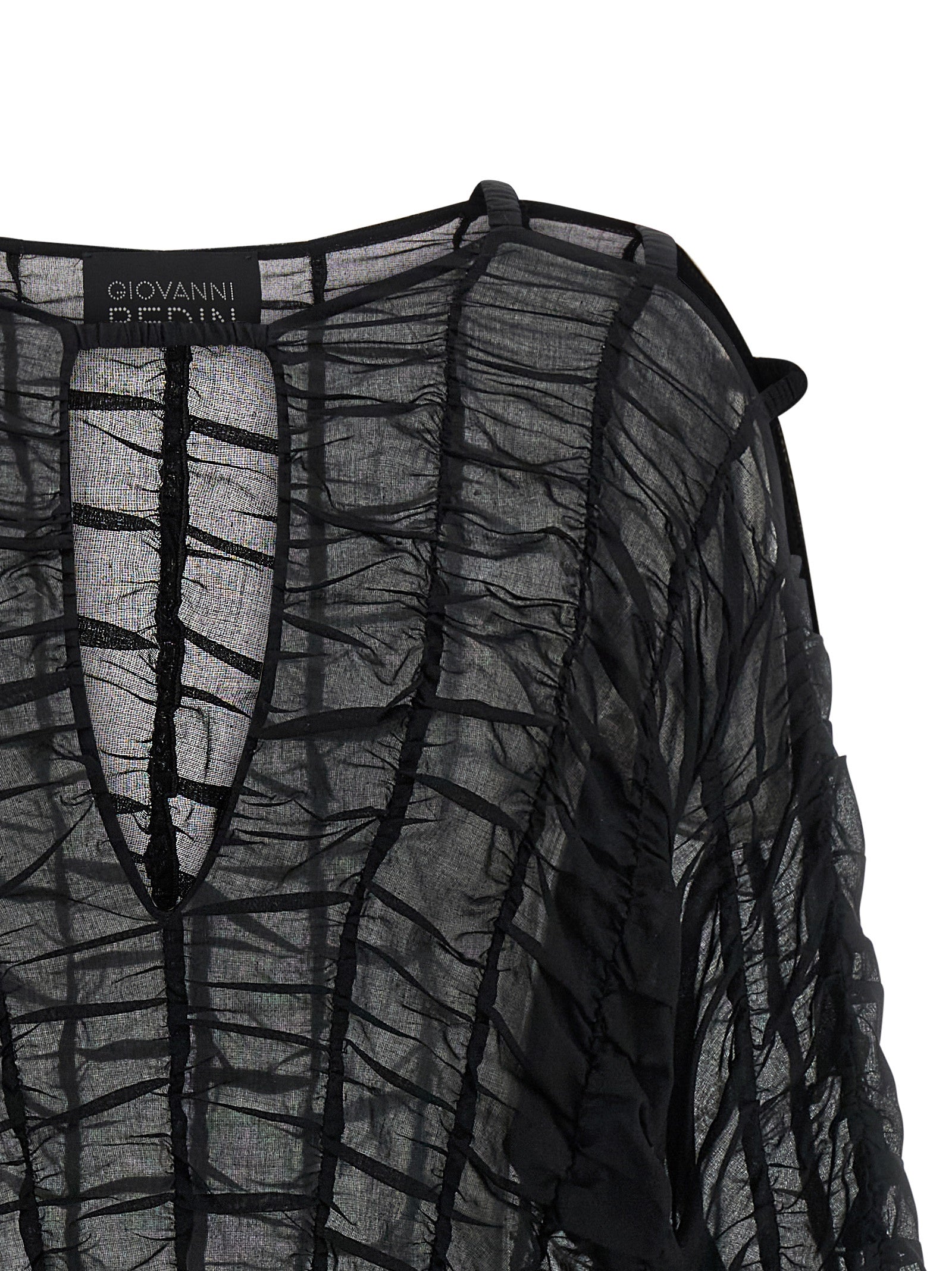 Giovanni Bedin Black Cotton Short Dress