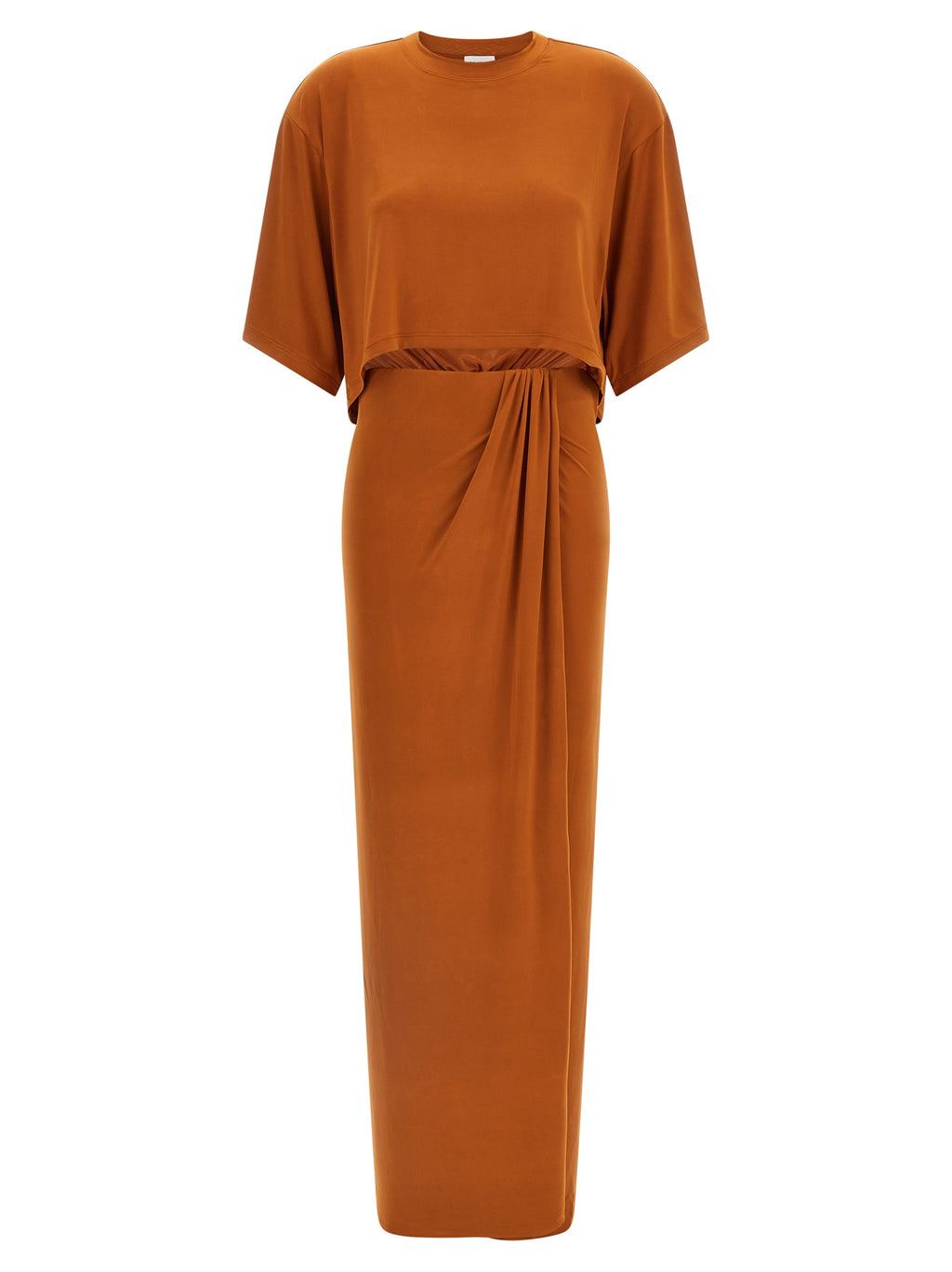 The Andamane Orange Polyester Long Dress