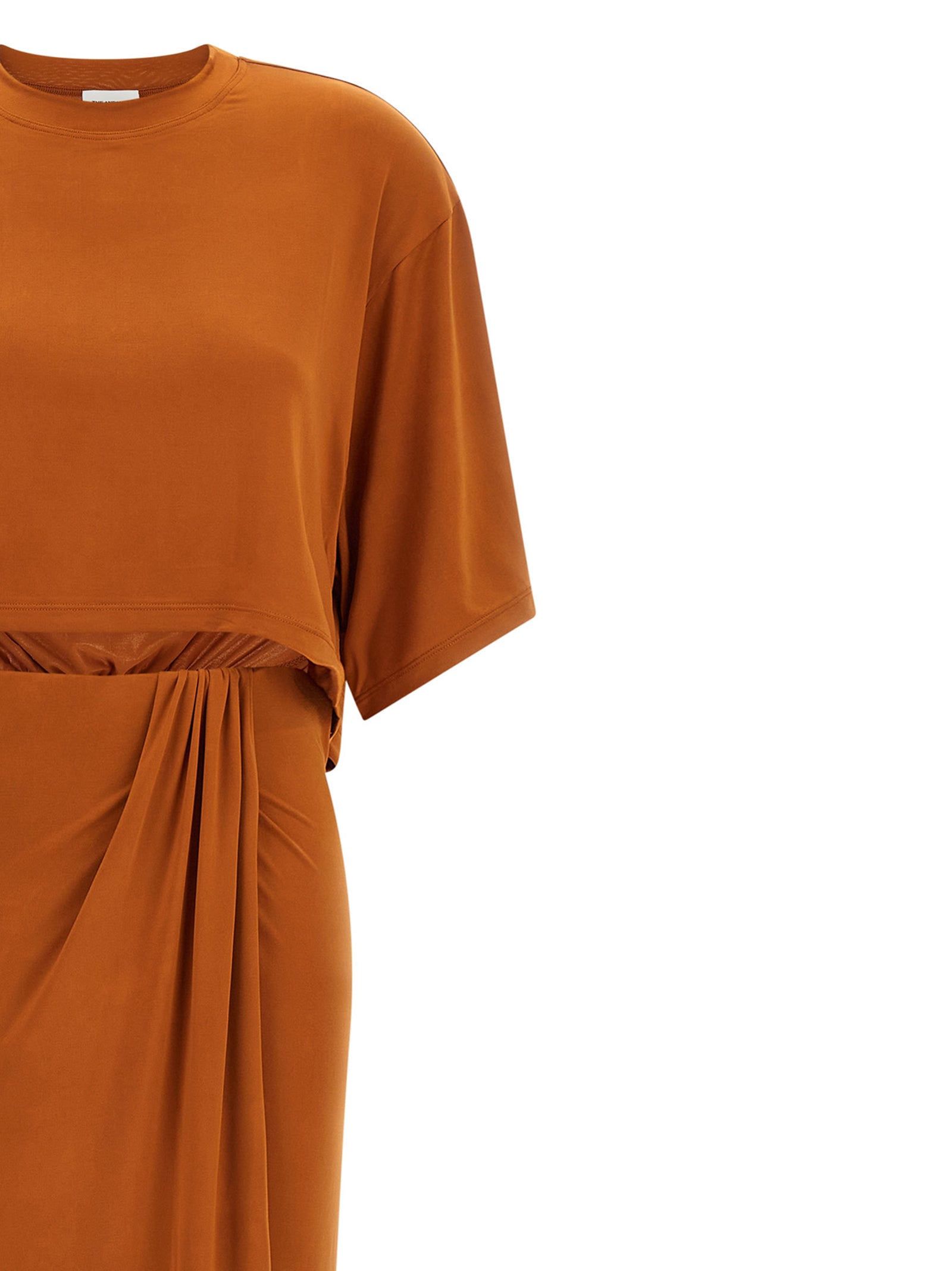 The Andamane Orange Polyester Long Dress