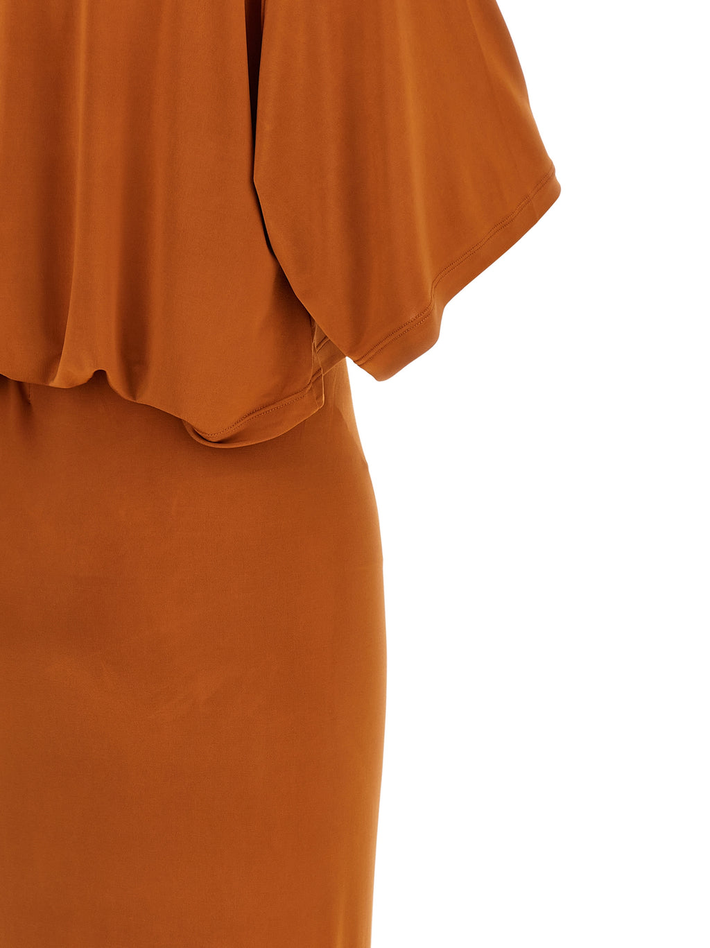 The Andamane Orange Polyester Long Dress