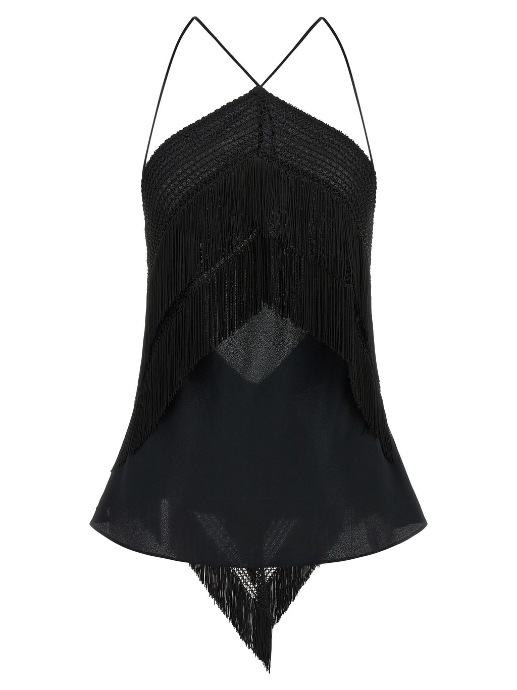The Andamane Black Acetate Tank Tops