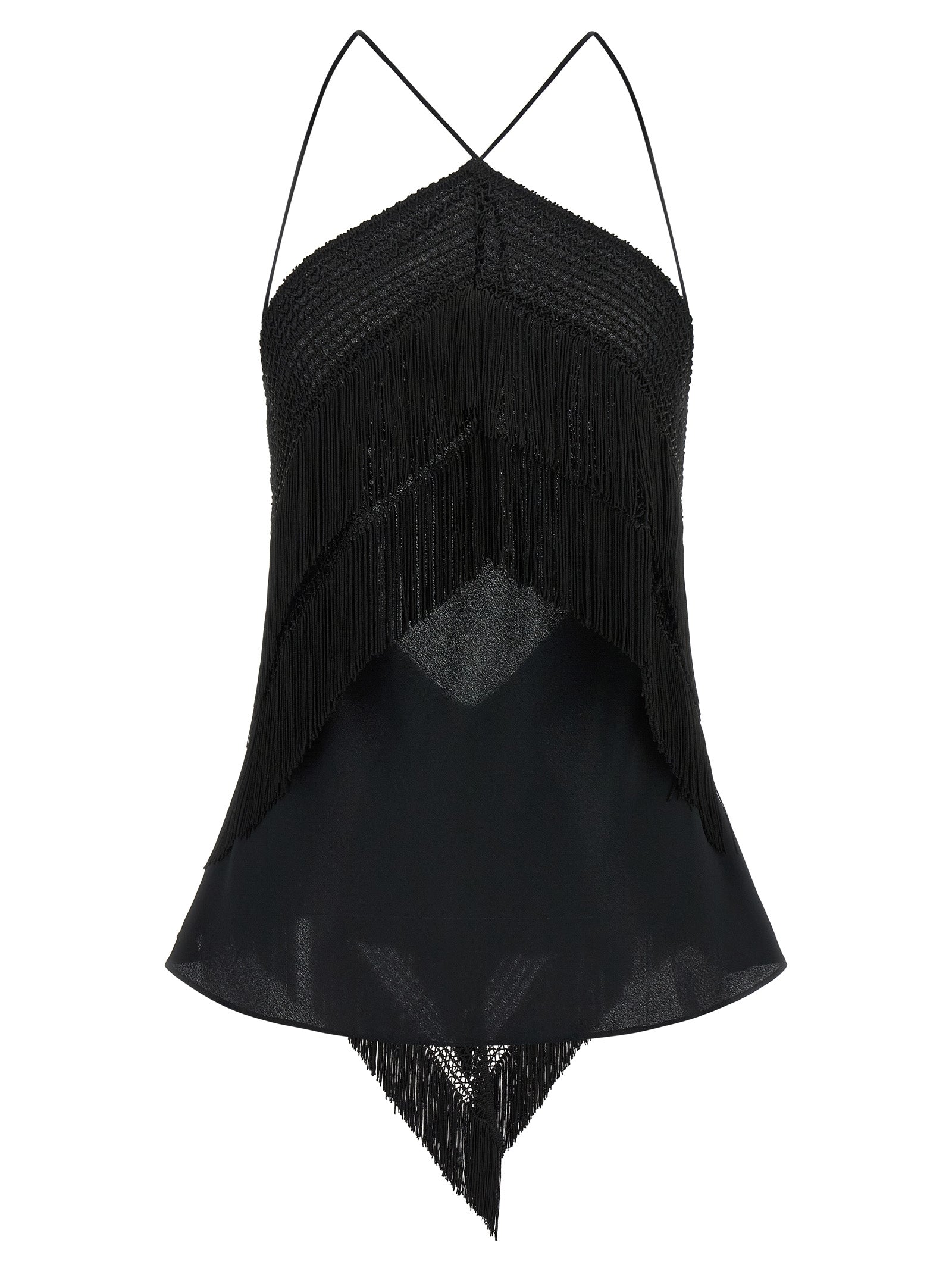 The Andamane Black Acetate Tank Tops