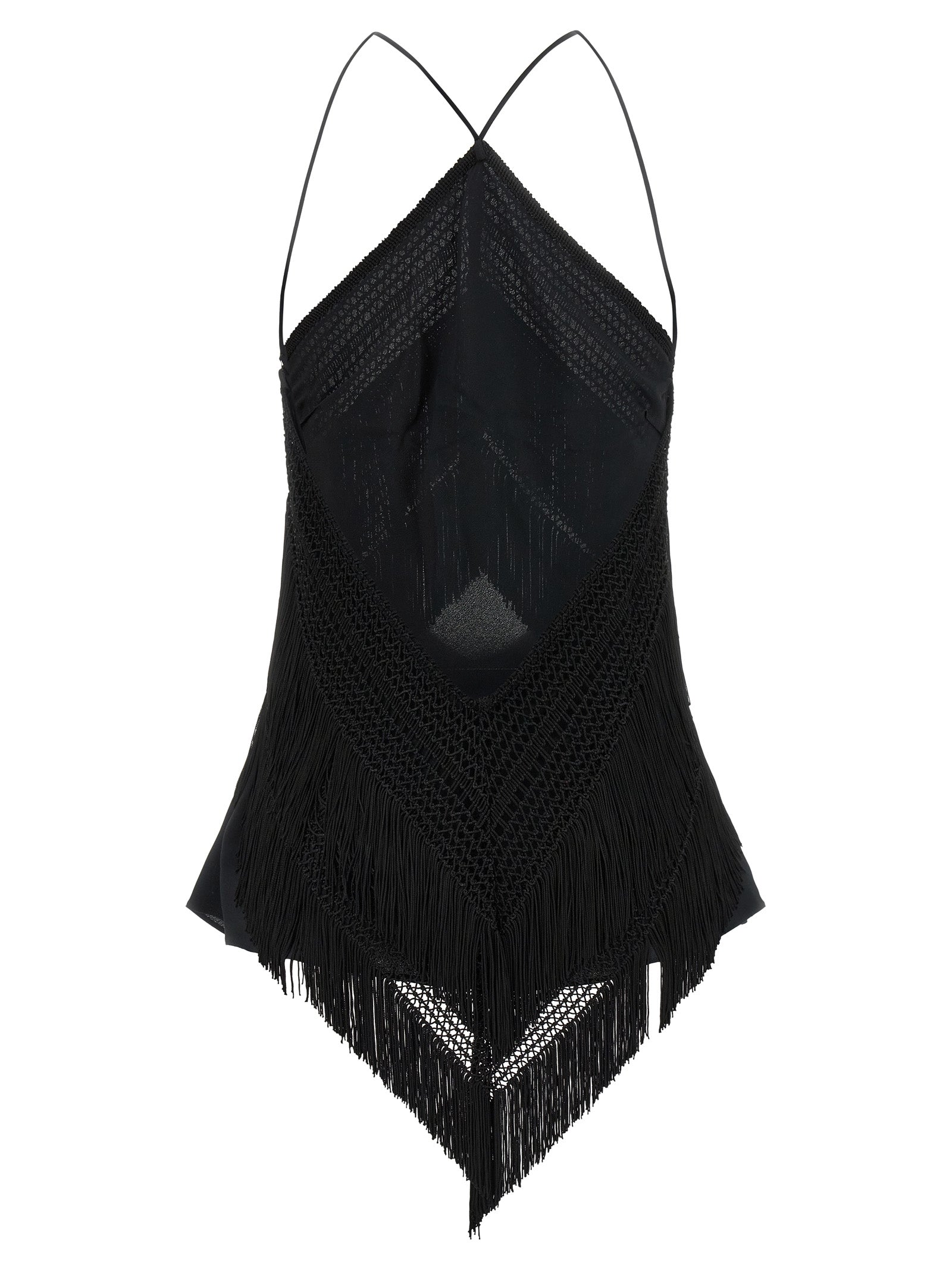The Andamane Black Acetate Tank Tops