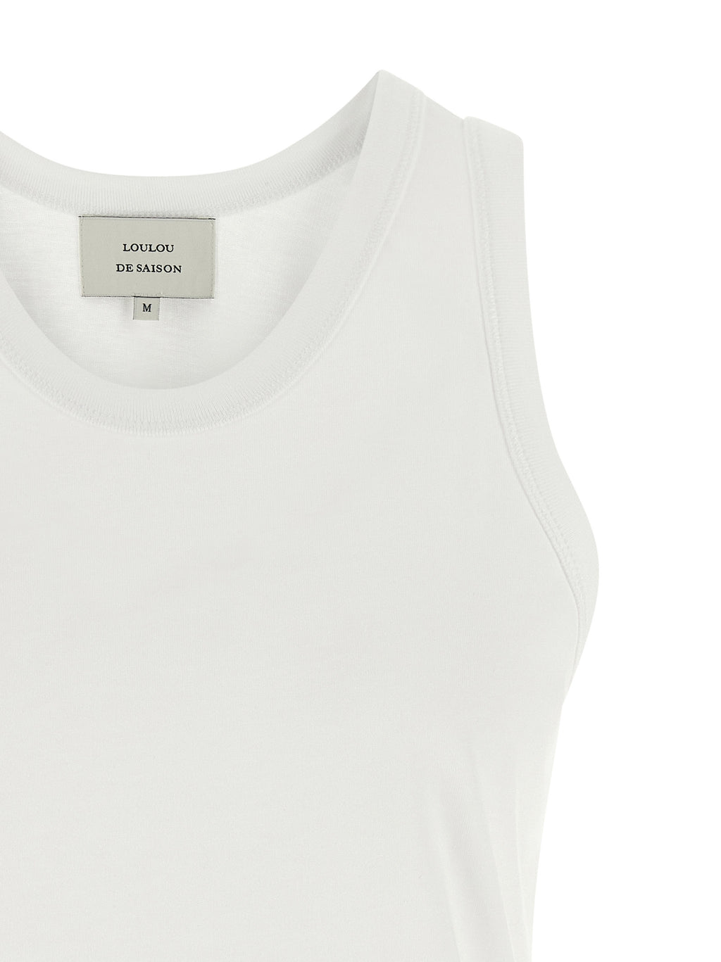 Loulou De Saison White Cotton Sleeveles T-Shirt