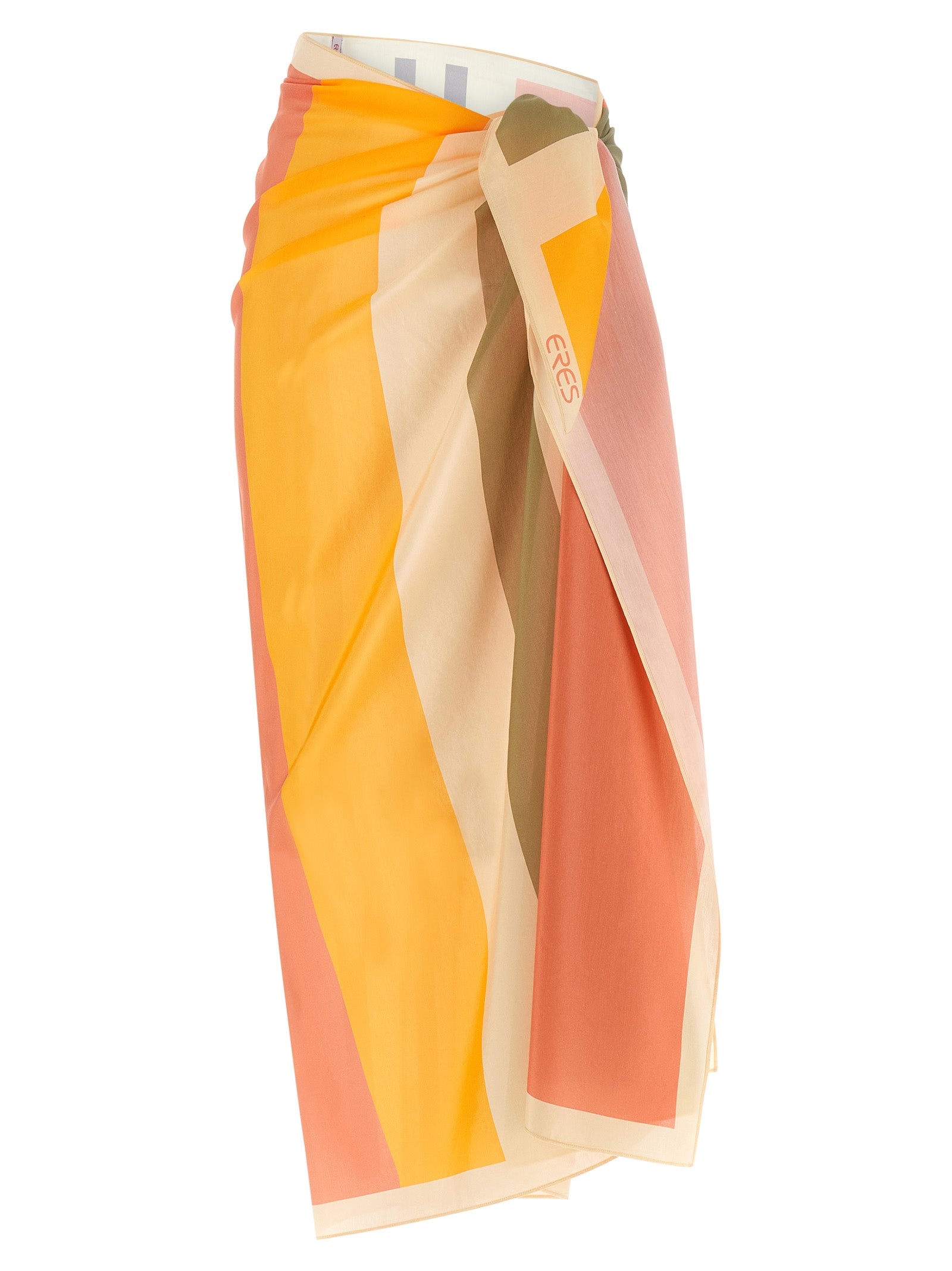 Eres Multicolor Cotton Midi Skirt