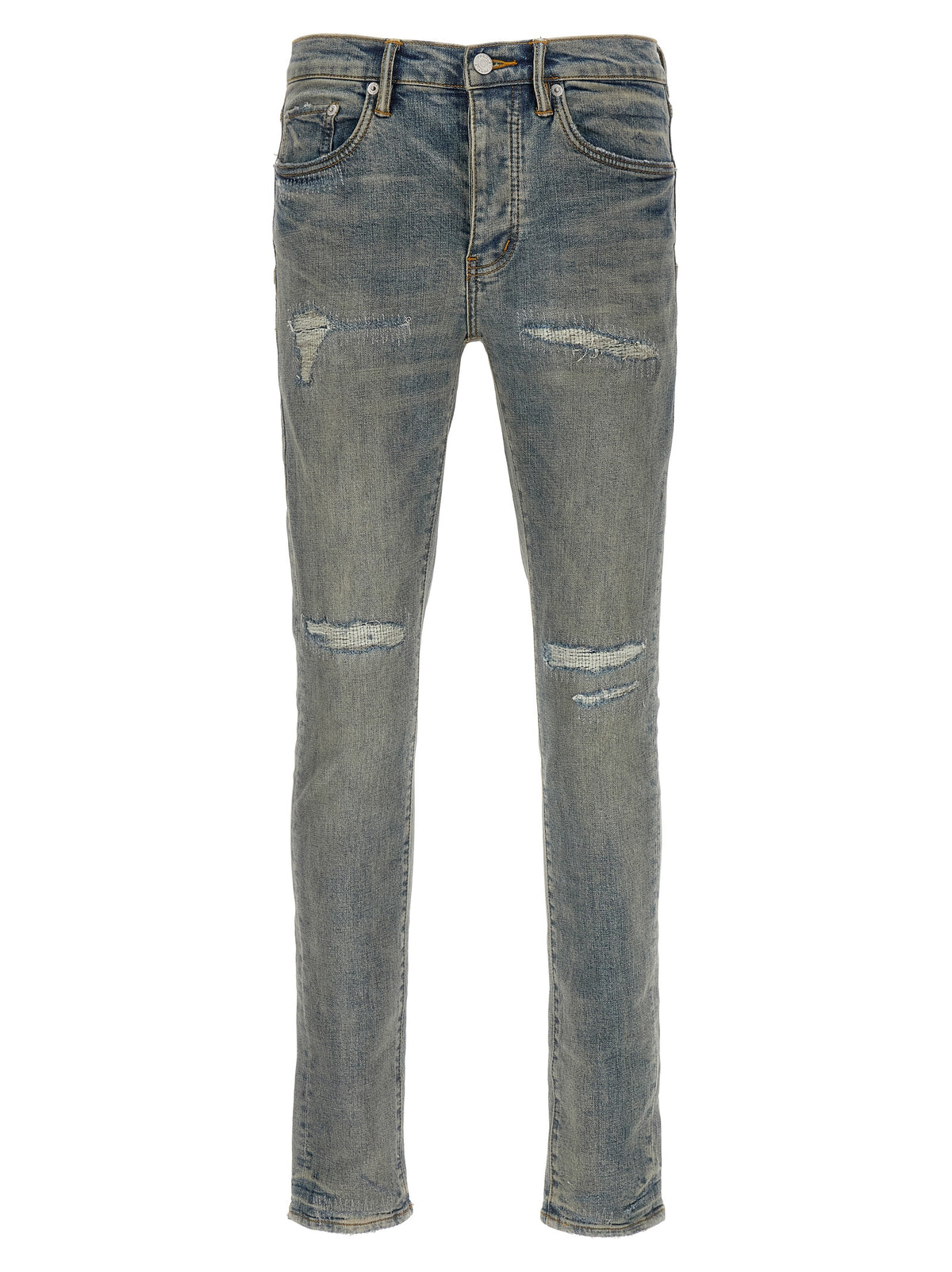 PURPLE Blue Cotton Slim Fit Jeans