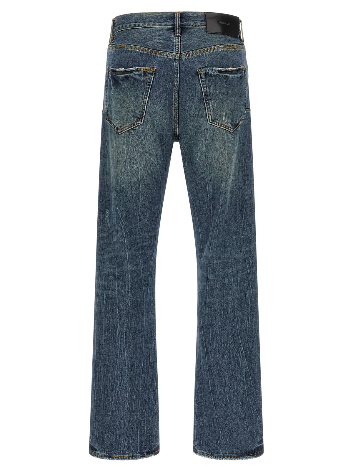 PURPLE Blue Cotton Straight-Leg Jeans