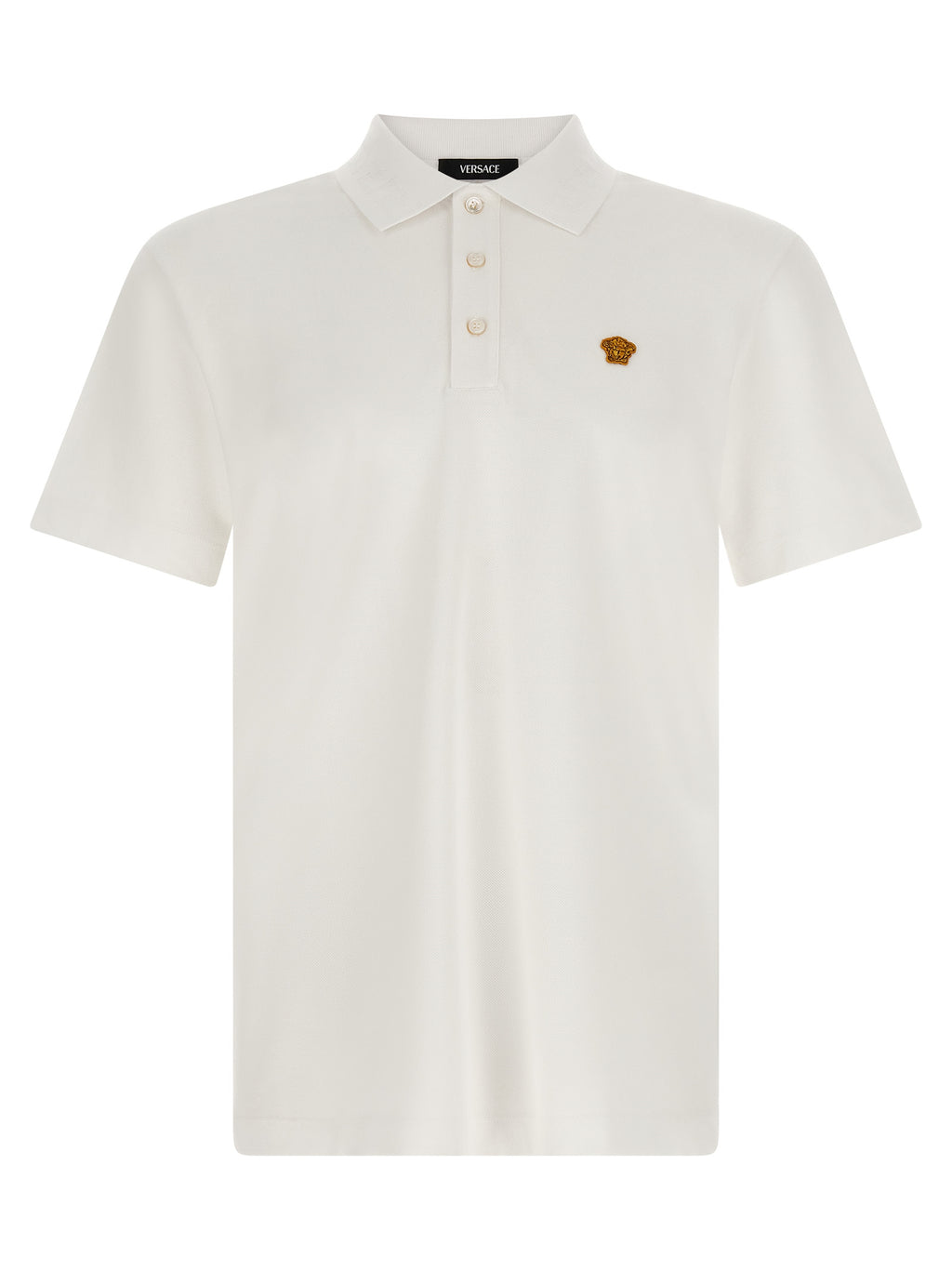 Versace White Cotton Polo Shirt
