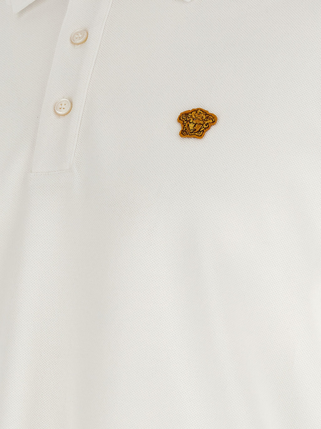 Versace White Cotton Polo Shirt