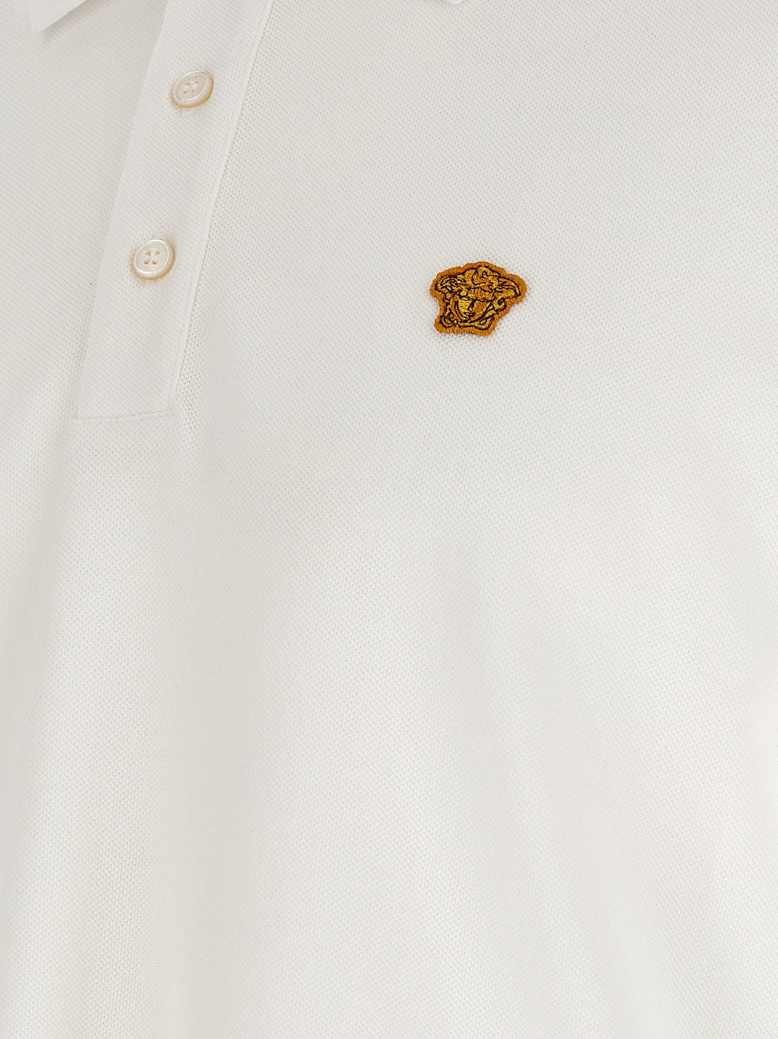 Versace White Cotton Polo Shirt