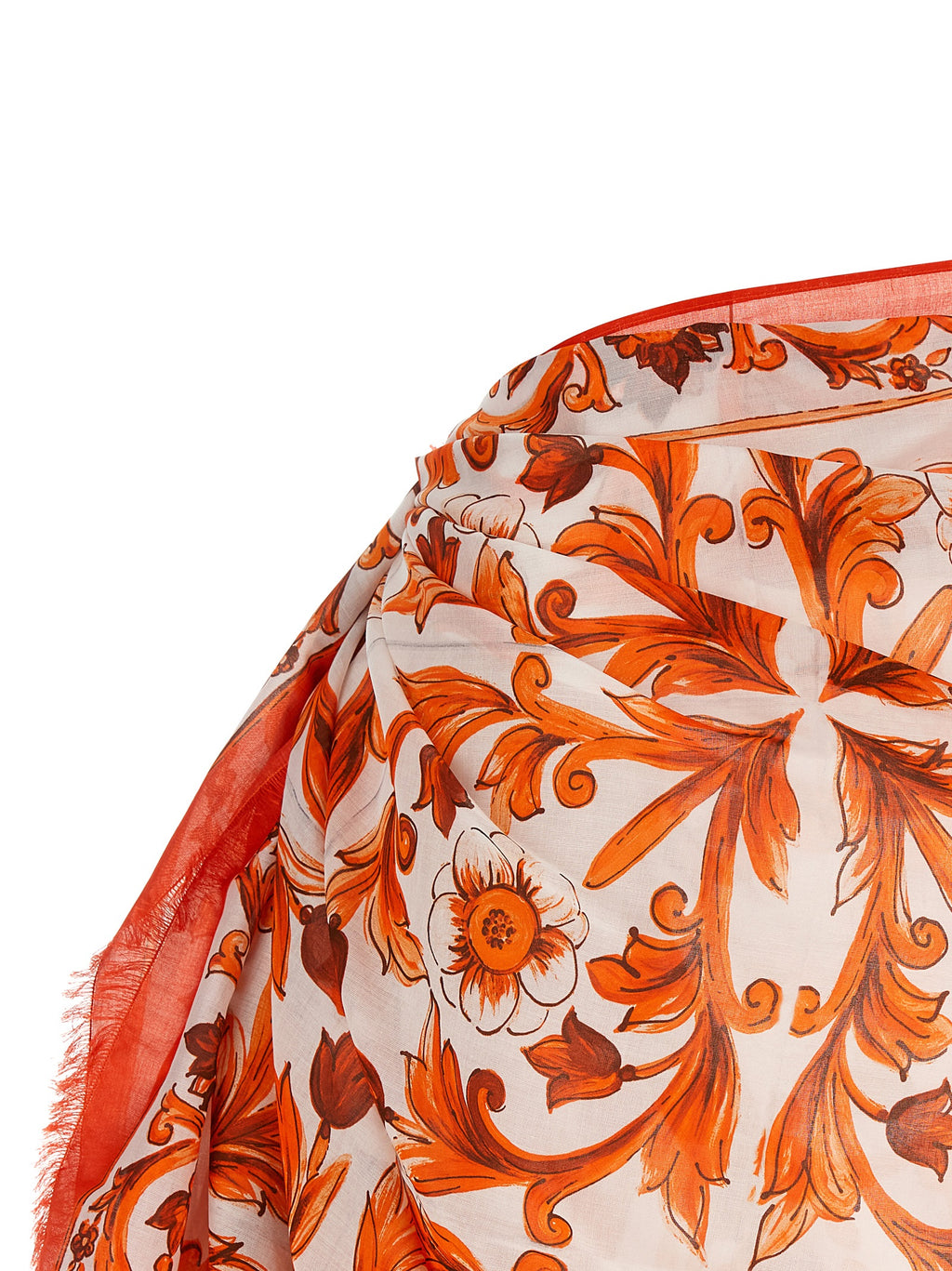 Dolce & Gabbana Orange Cotton Long Skirt