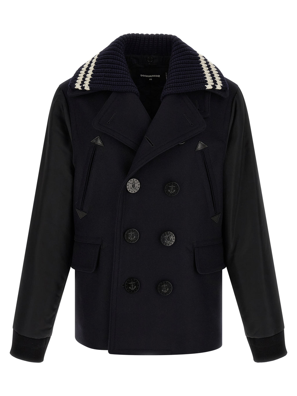 Dsquared² Blue Wool Coat