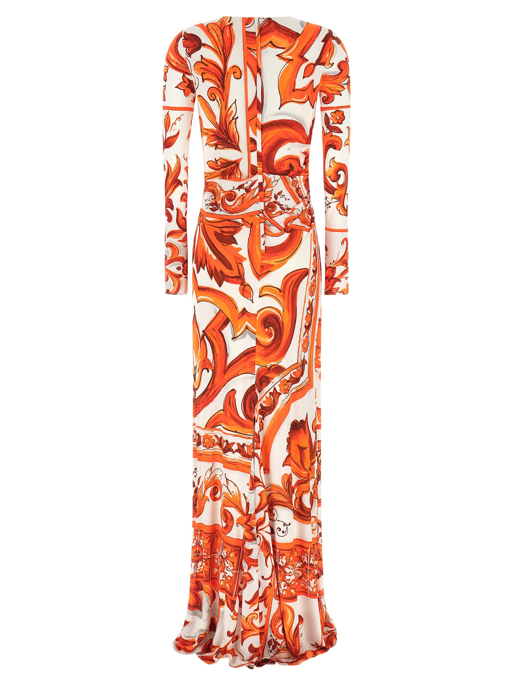 Dolce & Gabbana Orange Viscose Long Dress
