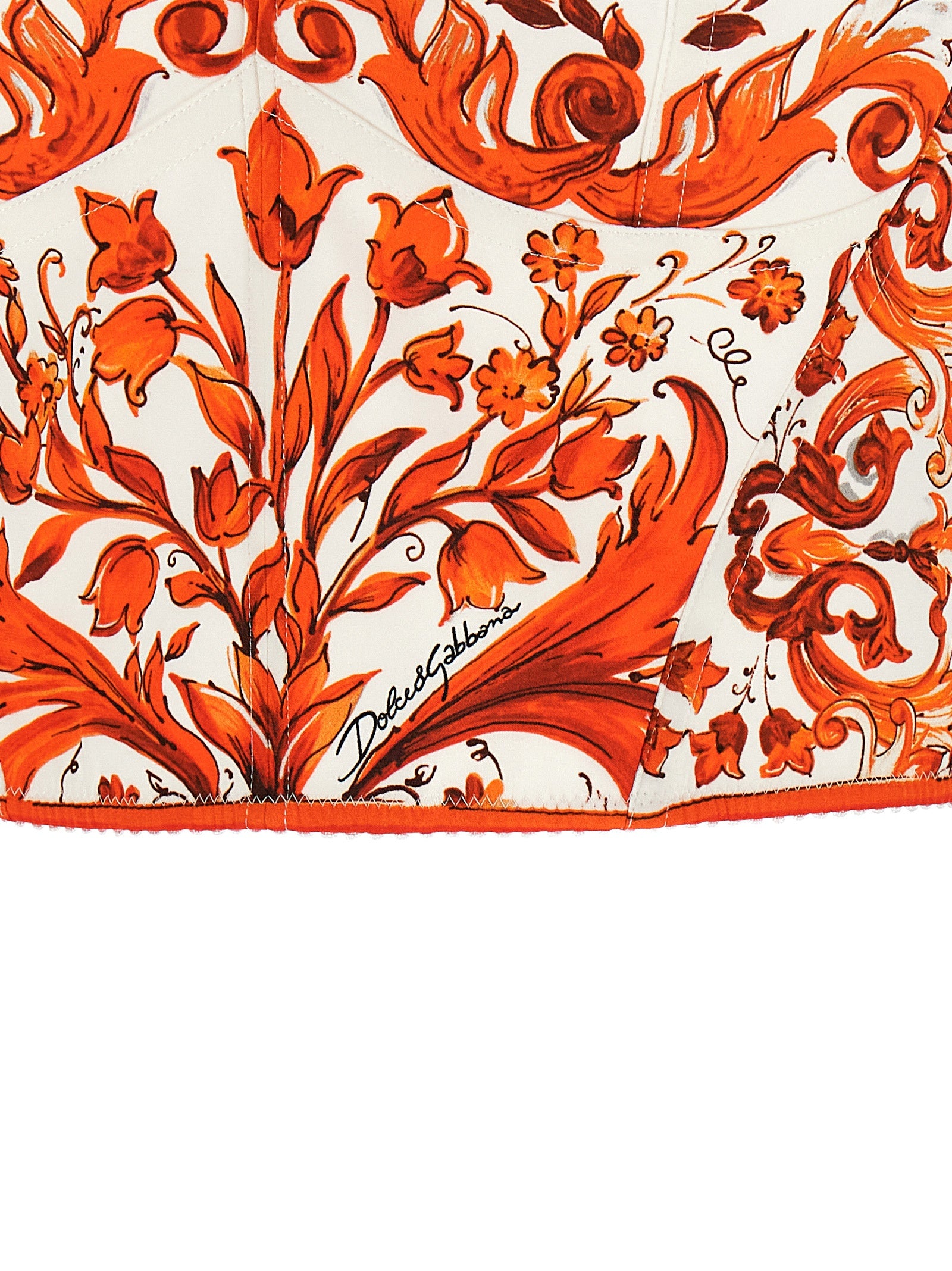Dolce & Gabbana Orange Silk Blouse