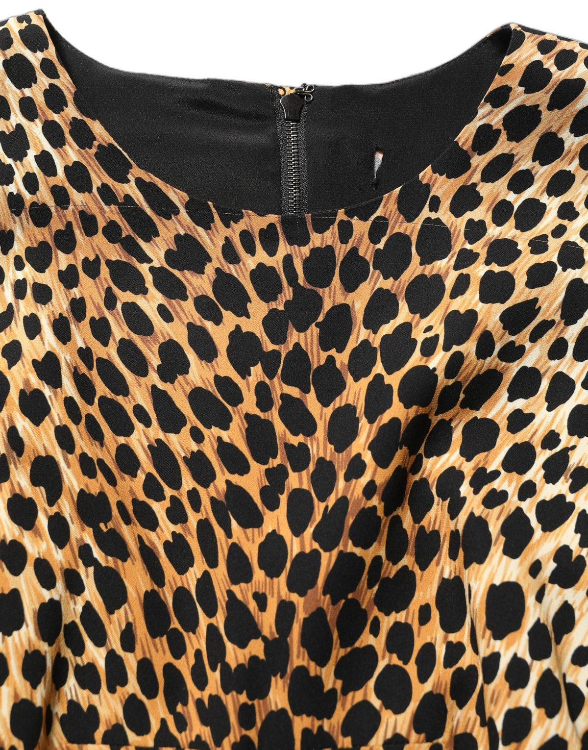 Dolce & Gabbana braunes Leopardenmuster Seiden Etuikleid Midi