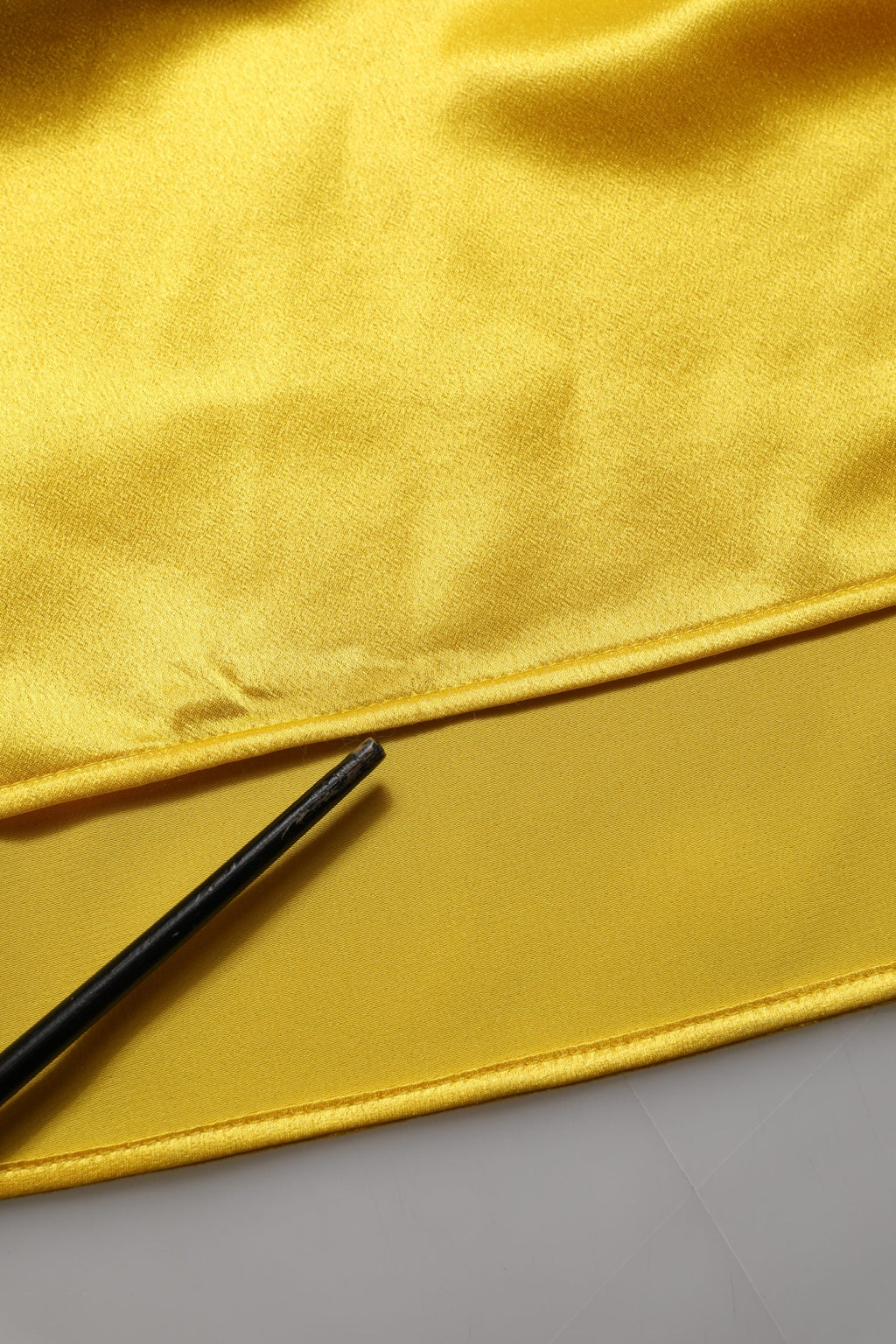 Dolce & Gabbana Yellow Silk Collared Button Down Maxi Dress