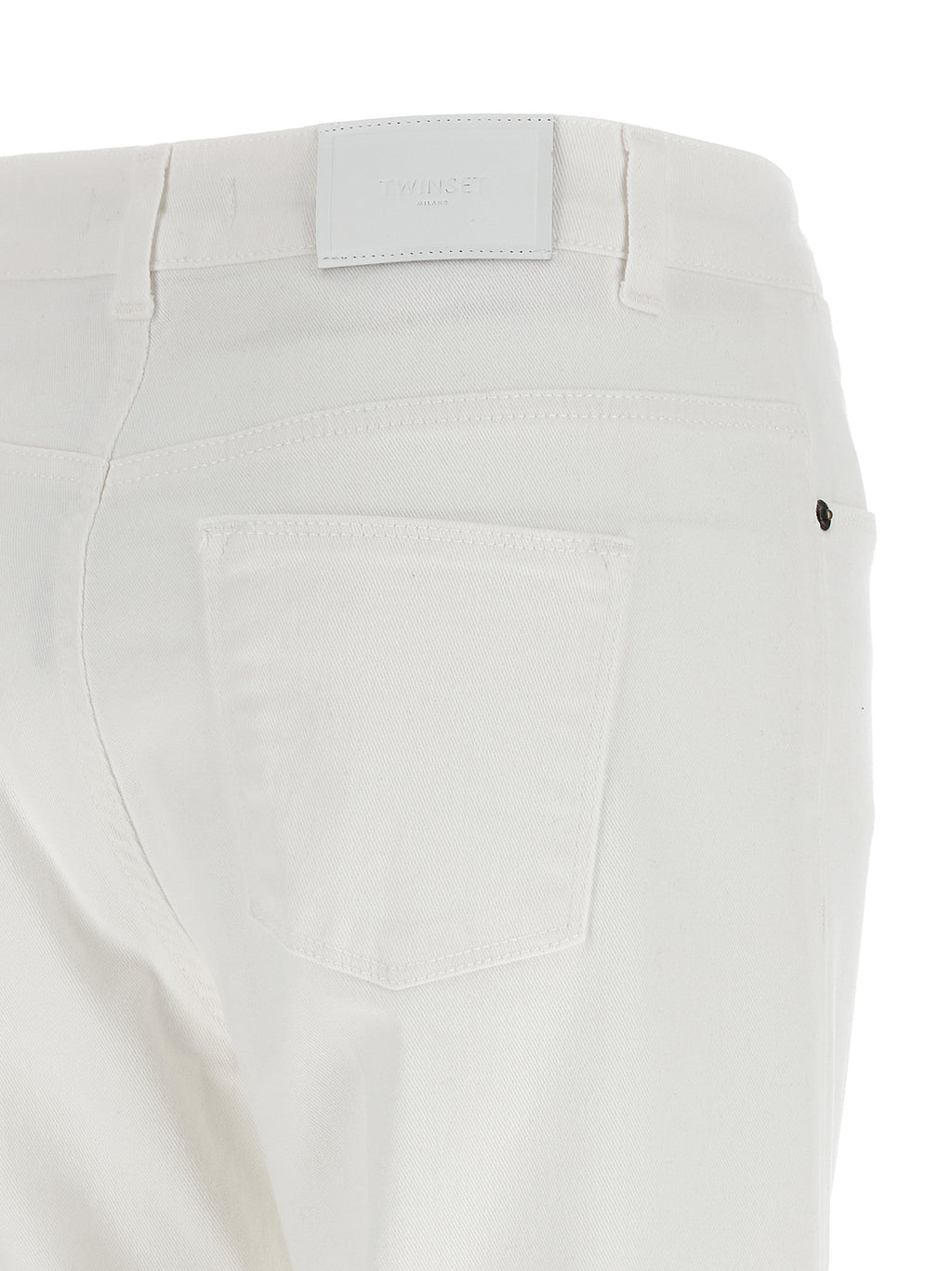 Twinset White Cotton Flared Jeans