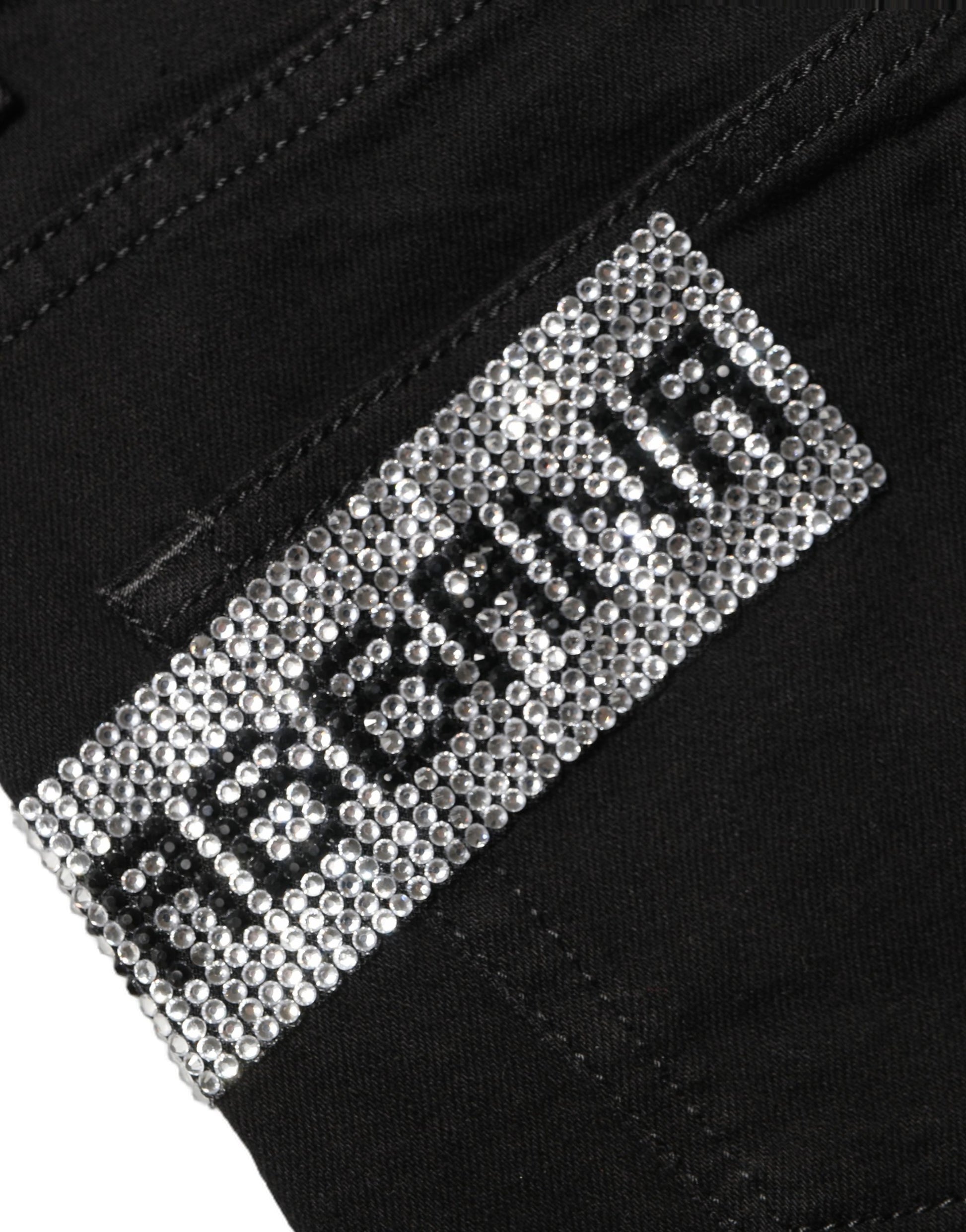 Dolce & Gabbana Black Grace Rhinestone HighWaist Denim Jeans