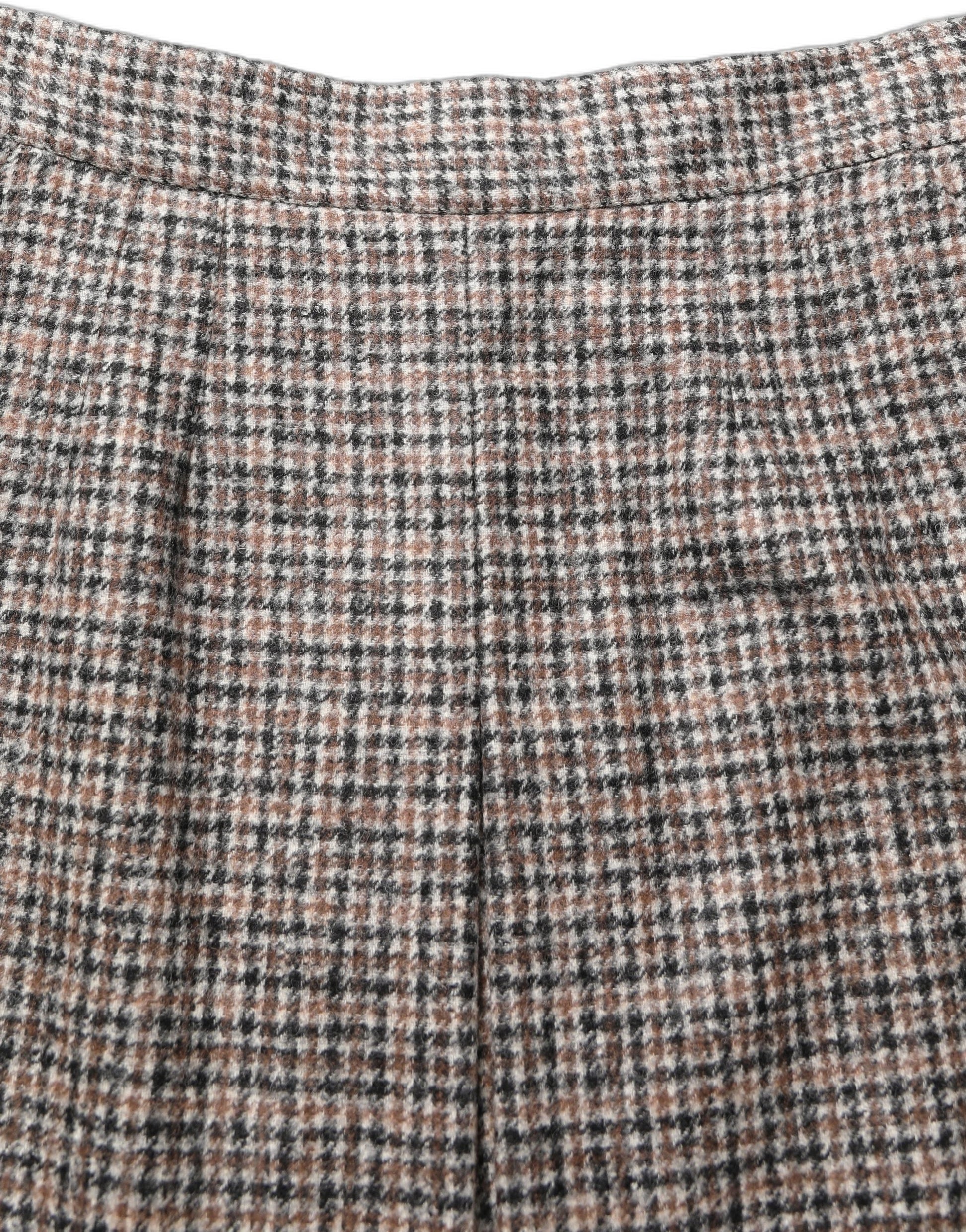 Dolce & Gabbana Brown Tweed High Waist A-line Mini Skirt